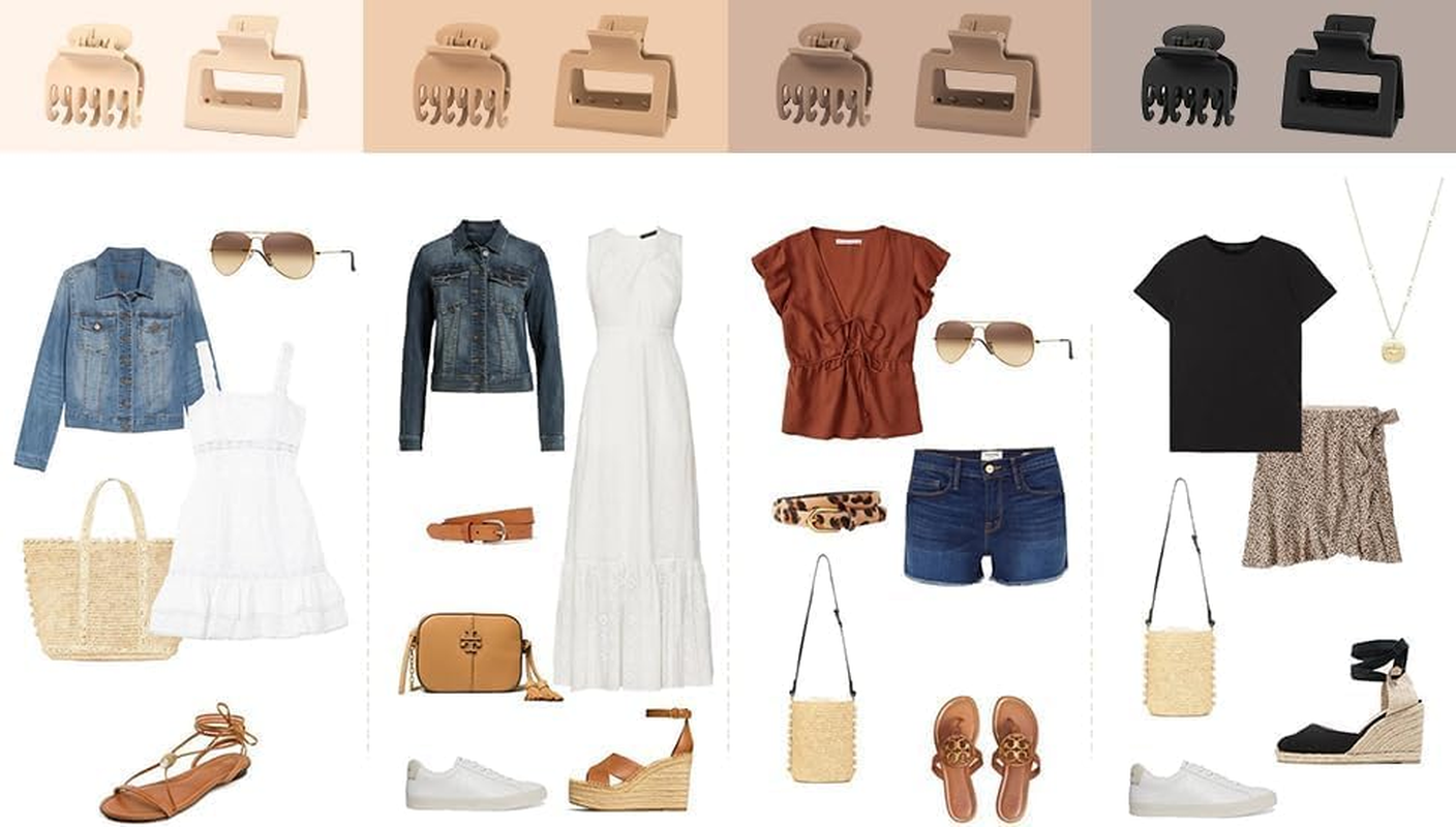 Matte Hair Clips for Women and Girls - Rectangle and Double Row Small Claw Clips for Thin/Medium Fine Hair - Nonslip Jaw Clips 8Pcs image number 1