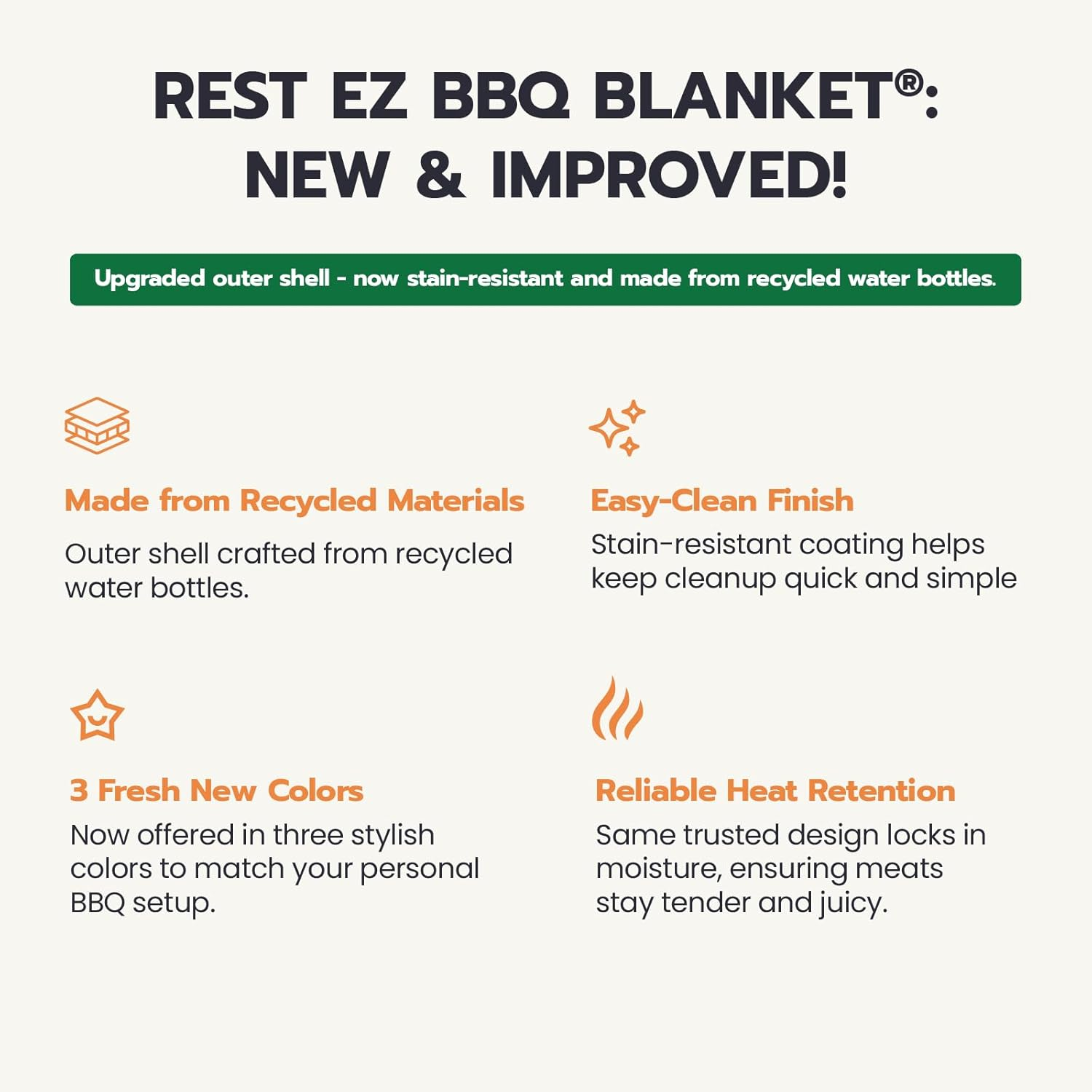 Rest EZ BBQ Blanket&reg; - Insulated Meat Resting Bag for Moisture Retention and Tender BBQ - Heavy-Duty with Wide Mouth Design for Briskets, Pork Shoulders, Steaks - Black - Khaki image number 3