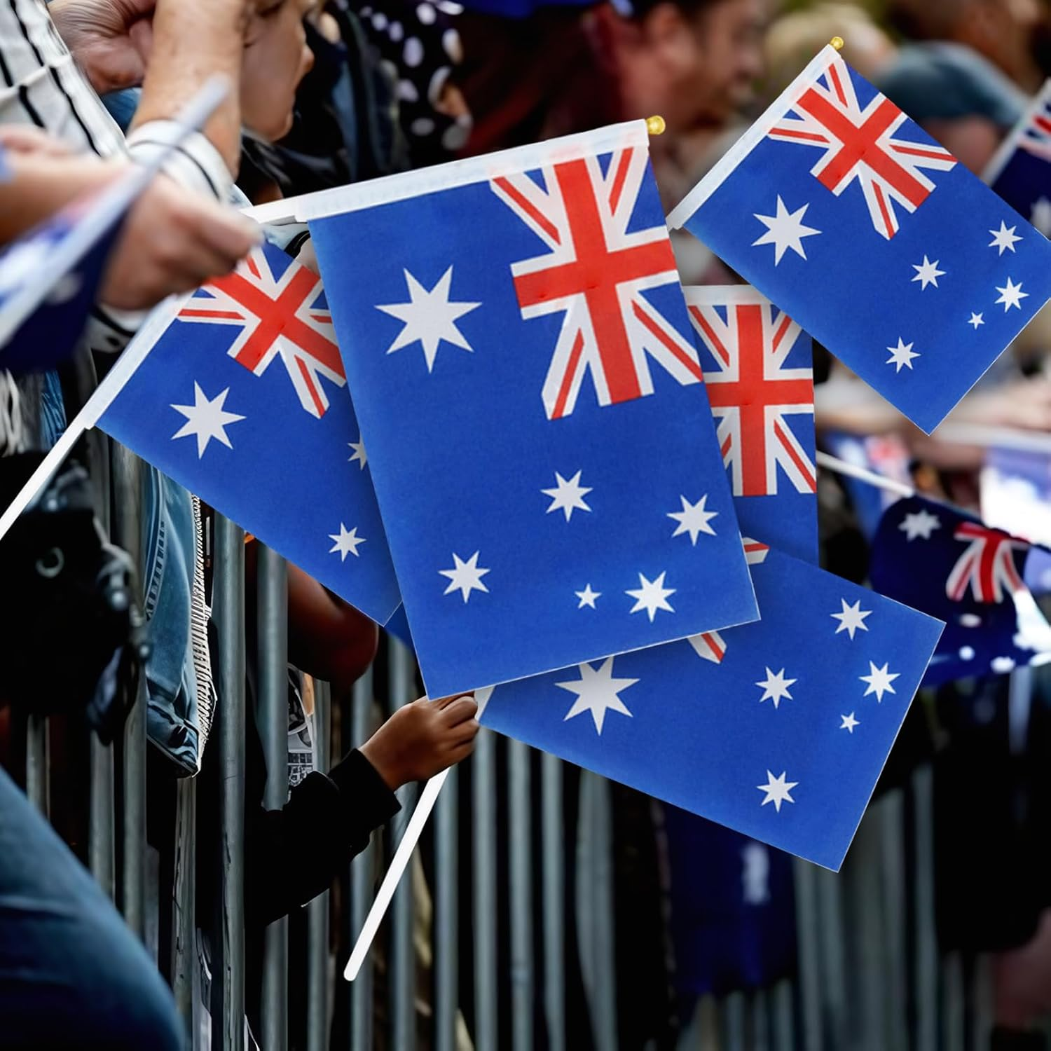 Fiohiros 15 Pcs 5.5X8.3 in Australia Hand Waving Flag, Australia Day Flag, Australian Flag Set, Flags Australia, Australian Flags Small, Australia Day Car Flags image number 1
