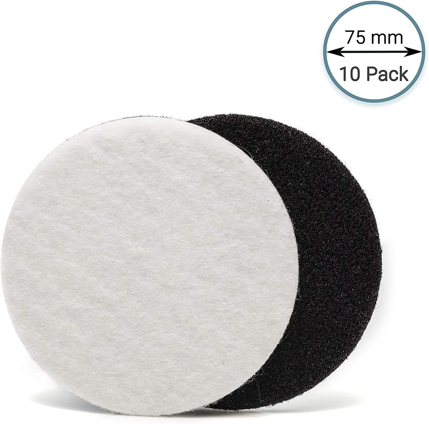 GLASS POLISH 75Mm PRO Felt Polishing Pads for Cerium Oxide Glass Polishing, Scratch Removal and Professional High Gloss Finish on Glass, Plastic, Metal and Marble - (10 Pads)