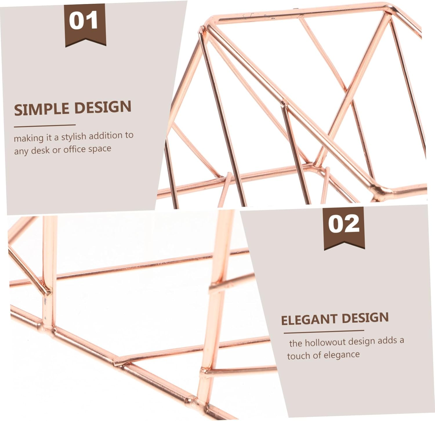 COHEALI Note Block Holder Memo Pad Desk Organizer with Metal Frame Desktop Storage for Office Supplies Notepad Dispenser Home School Workspace Decorative Function image number 5