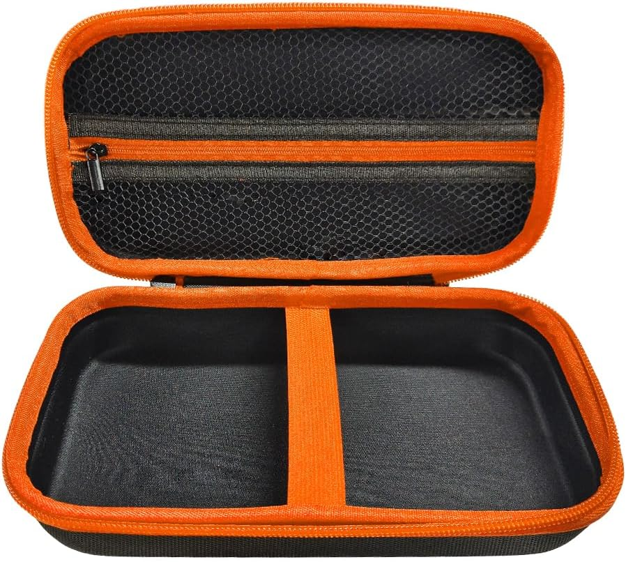 Tire Inflator Portable Air Compressor Case, 120 PSI Air Pump Storage Box for USB Cable Connector Accessories, Hard Carrying Case Compatible with Most Handheld Tire Inflators (Red)