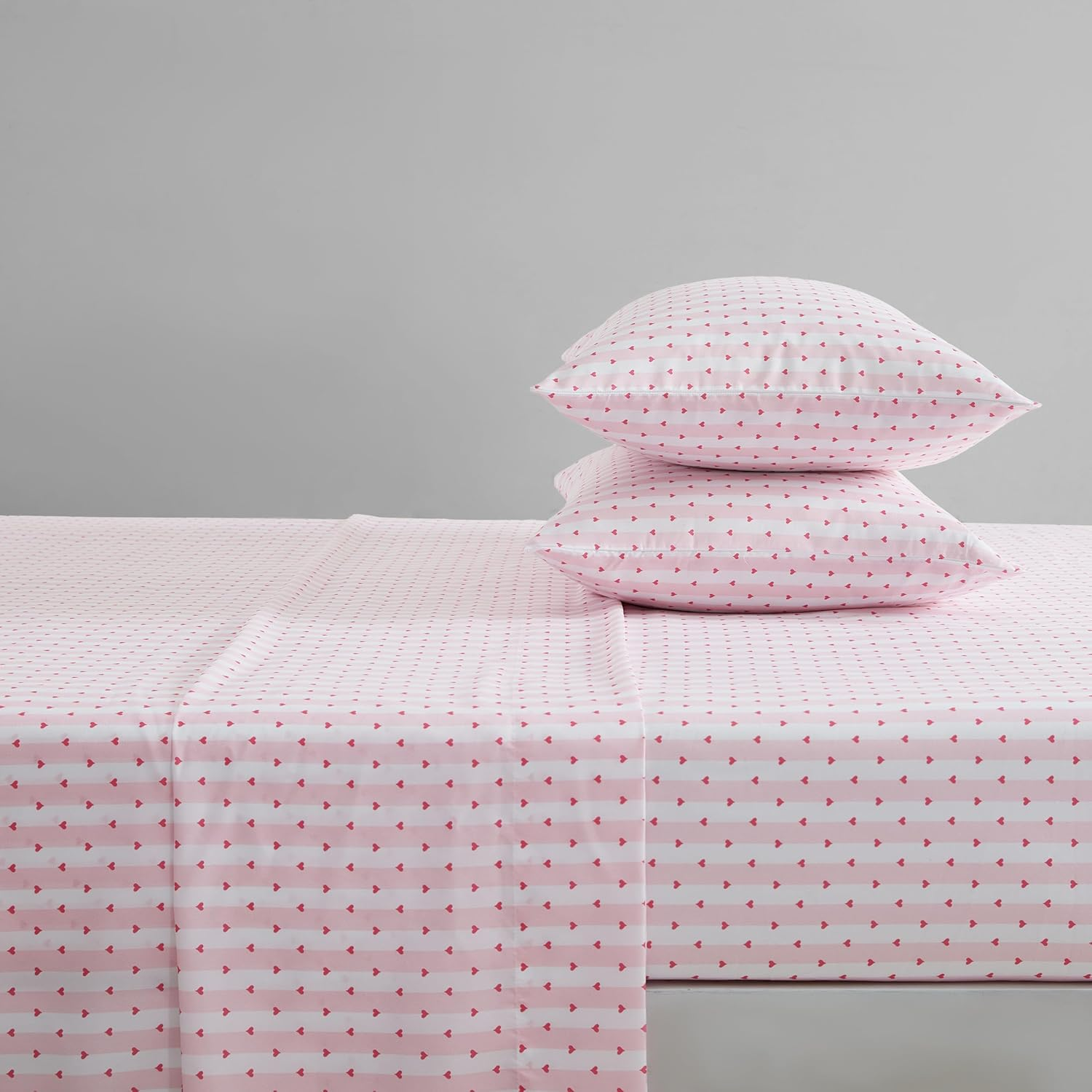 Betsey Johnson - Twin Sheets, Soft & Lightweight Bedding, Fade & Wrinkle Resistant (Wonderland Stripe Pink, Twin) image number 2