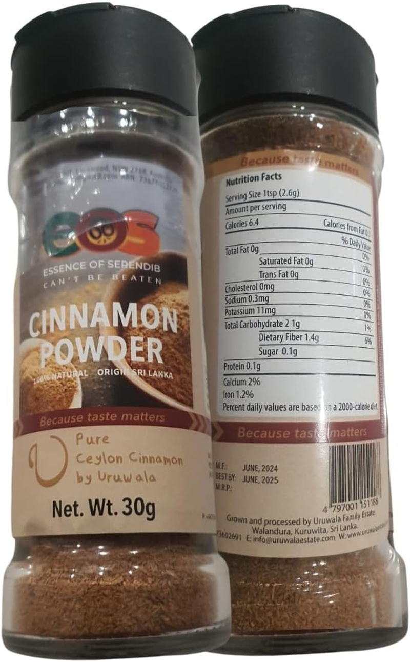 Ceylon Cinnamon Powder Bottle 30G | Product of Sri Lanka