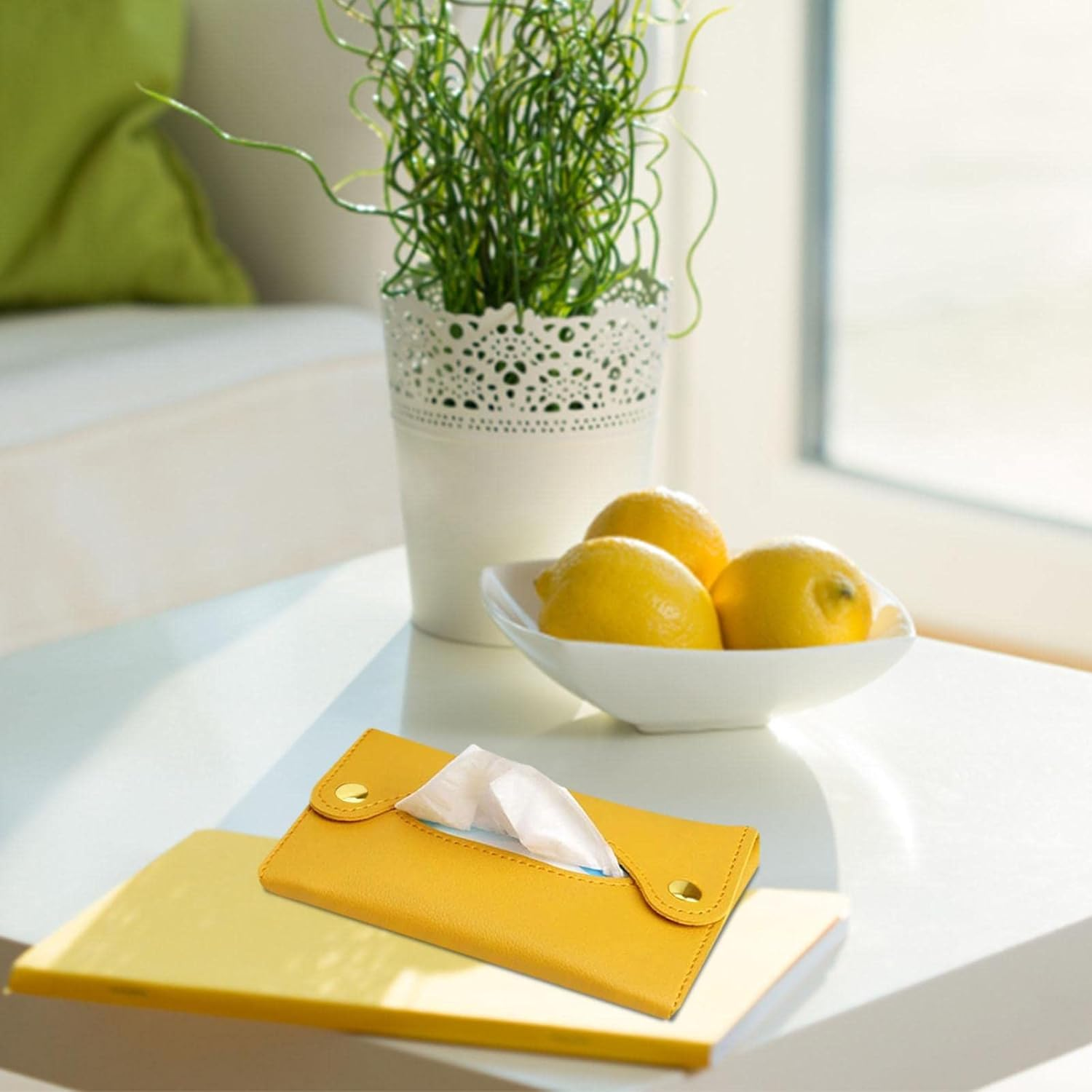 Tissue Holder | Reusable Paper Box Bag for Car, Home and Travel | Portable Organiser for Living Room, Bathroom, Travel | Durable and Practical for Daily Carry, I image number 5