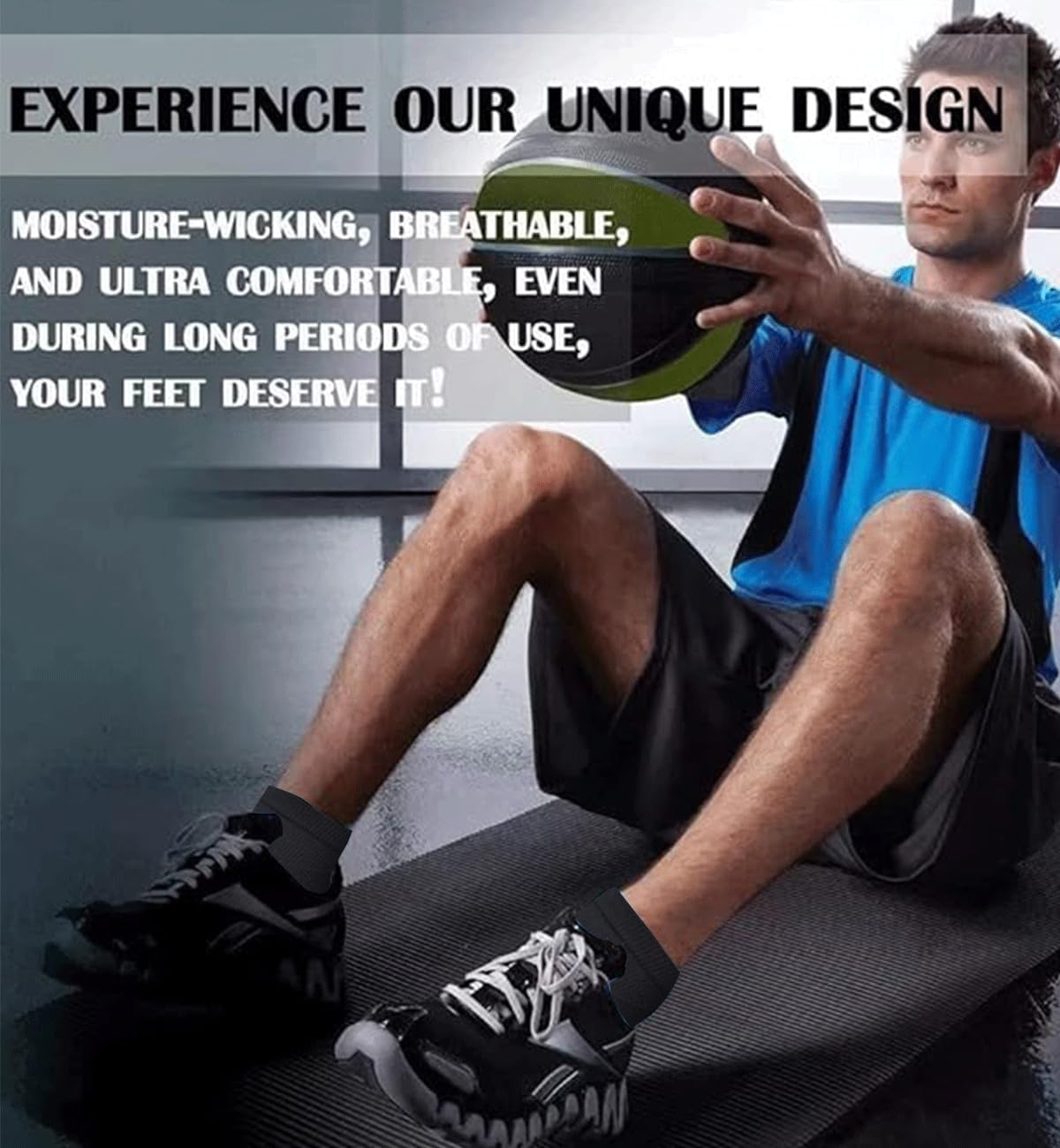 8 Pairs Compression Socks for Men & Women Plantar Fasciitis Ankle Socks for Arch Support Swelling Sports Cycling Hiking Flight Travel image number 5