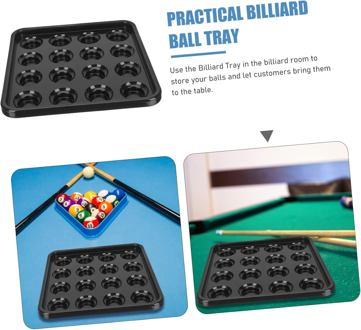 WOONEKY Snooker Ball Tray Billiard Carrying Tray Pool Ball Storage Plastic Lightweight image number 1