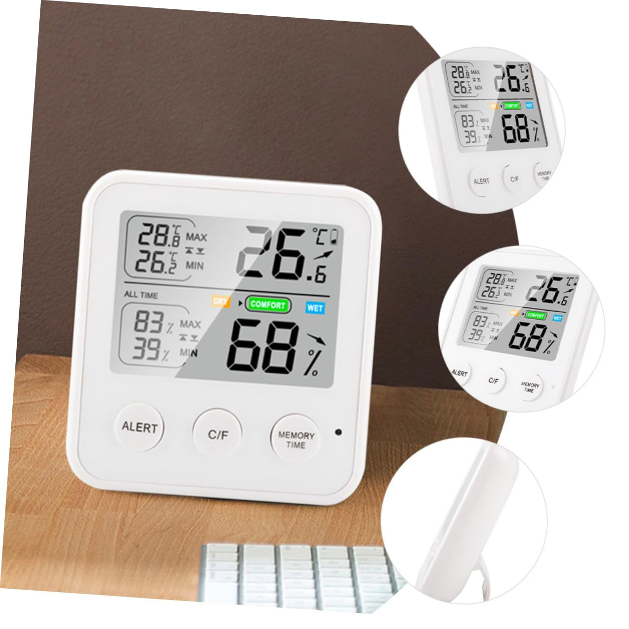 GANAZONO High Precision Digital Hygrometer Temperature Measuring Tool for Home and Compact Indoor Thermohygrometer with Easy Installation and Stable Accurate Humidity Gauge Multifunctional image number 4