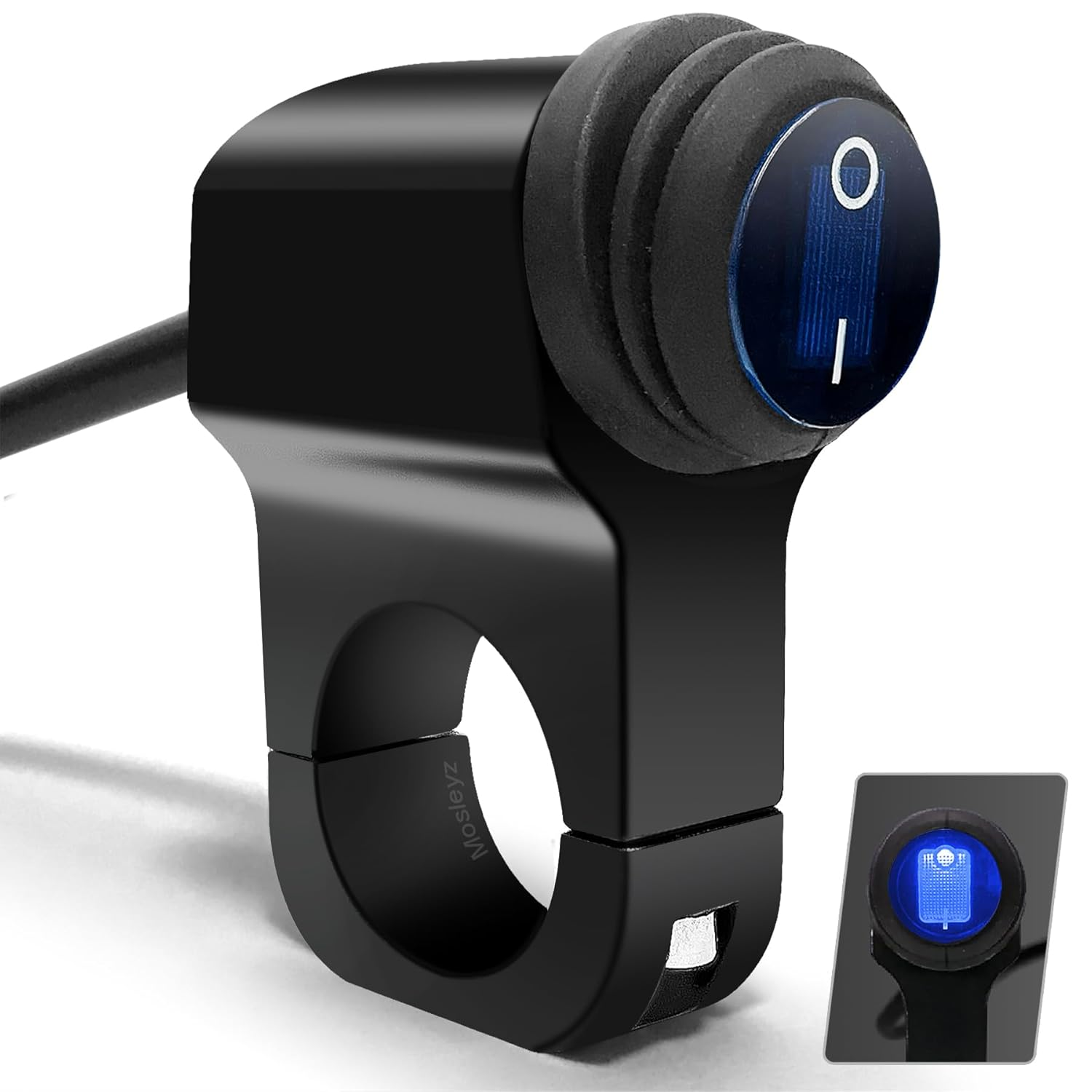 ATV Light Switch 12V Waterproof Aluminum Alloy Motorcycle Handlebar Switches for Motorcycle ATV UTV- Fits 7/8" Handlebars (22Mm) Green 1 Piece