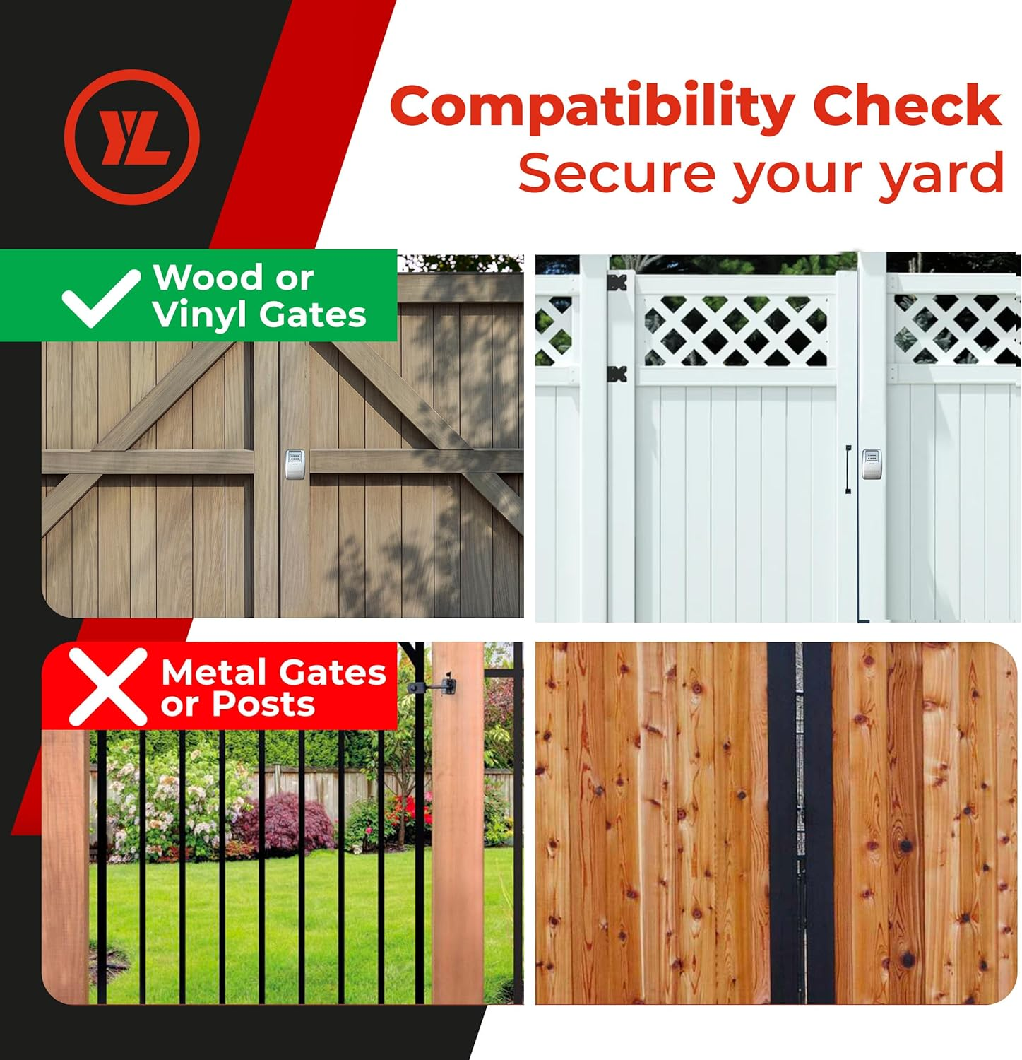 Keyless Gate Lock &ndash; Secure Fence Lock and Latch &ndash; Strong Durable System XLS &ndash; Heavy Duty &ndash; 1-Pack