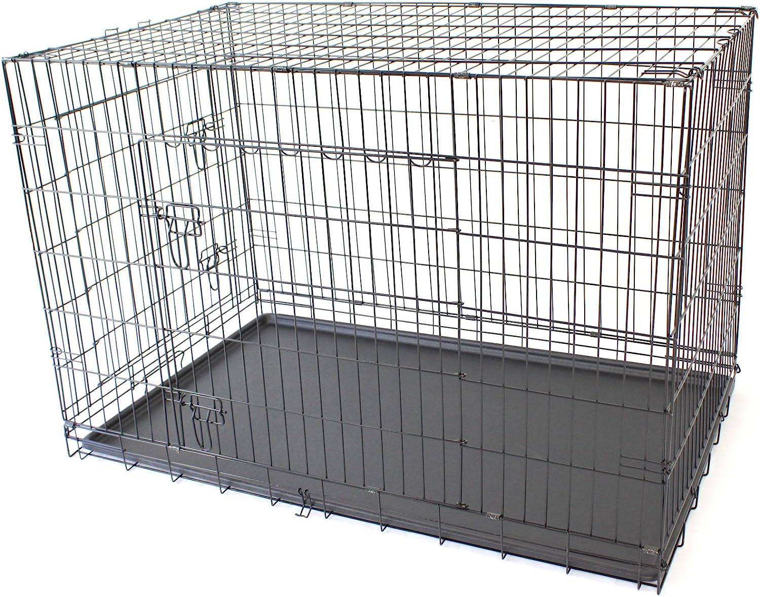 48" XXL Double X-Large Pet Dog Crate Metal Folding Cage Portable Kennel House Training Puppy Kitten Cat Rabbit