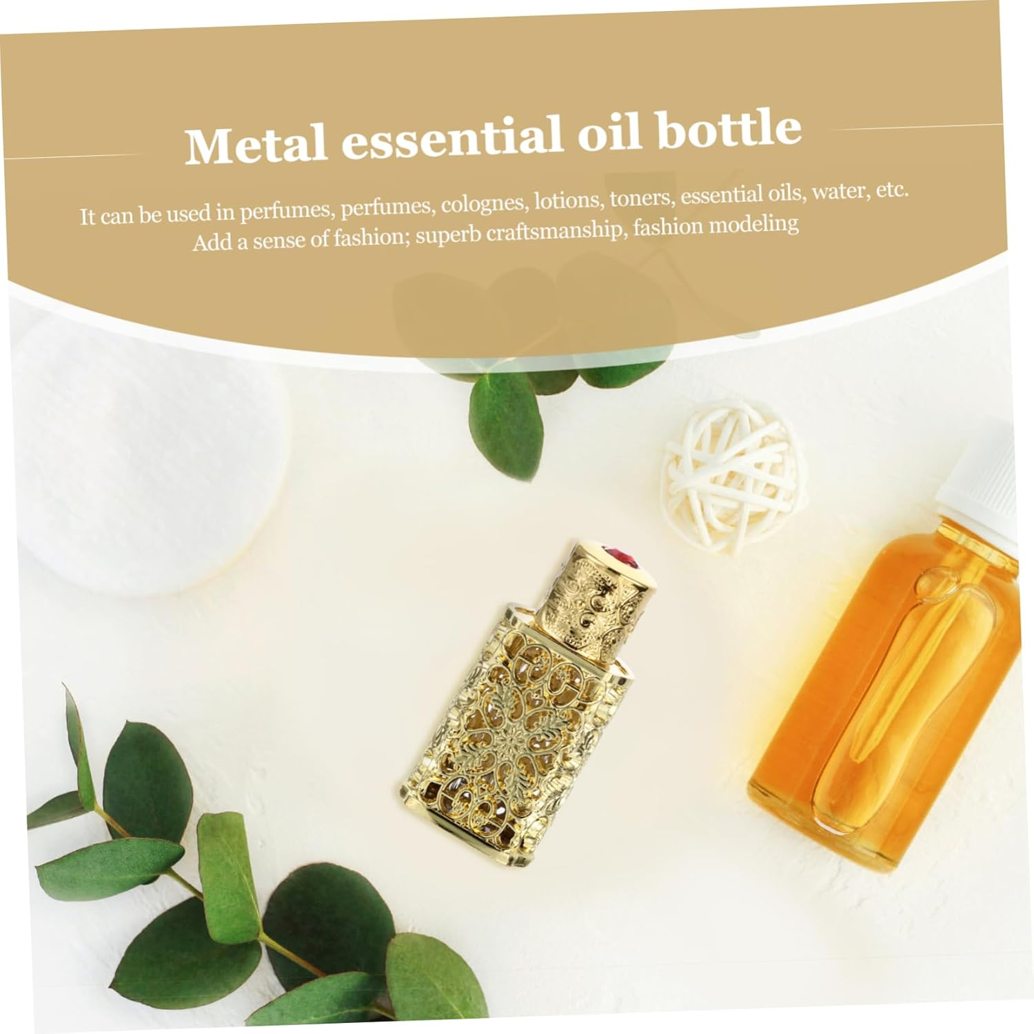 3Pcs Metal Spray Bottle Perfume Dispenser Essential Oil Storage Bottle for Travel image number 2