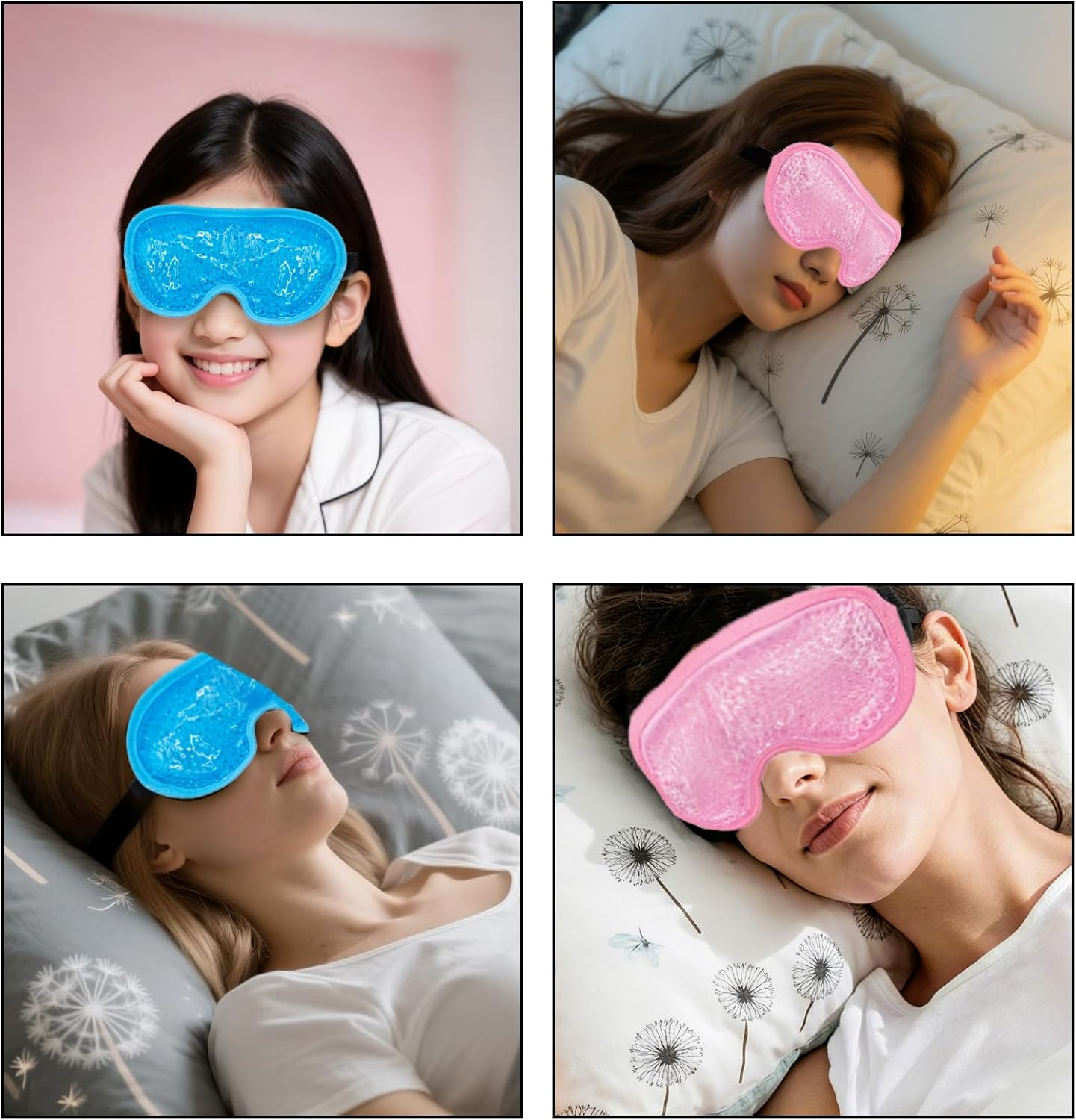 2 Pack Sleeping Eye Mask Reusable Gel Cold Compress Eye Mask Ice Pack Convenient Storage Used to Relieve Eye Discomfort and Pain Relieve Swelling Suitable for Men and Women image number 5