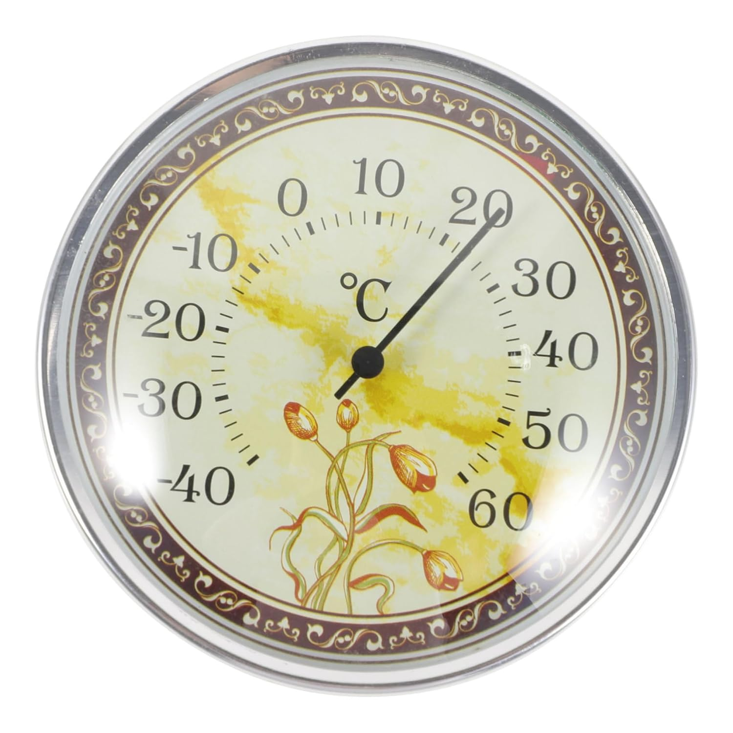Abaodam Indoor Room Thermometer and Sauna Temperature Gauge Wall-Mounted High Precision Analog Thermometer Tulip Pattern for Nursery and Home Environment Monitoring image number 4