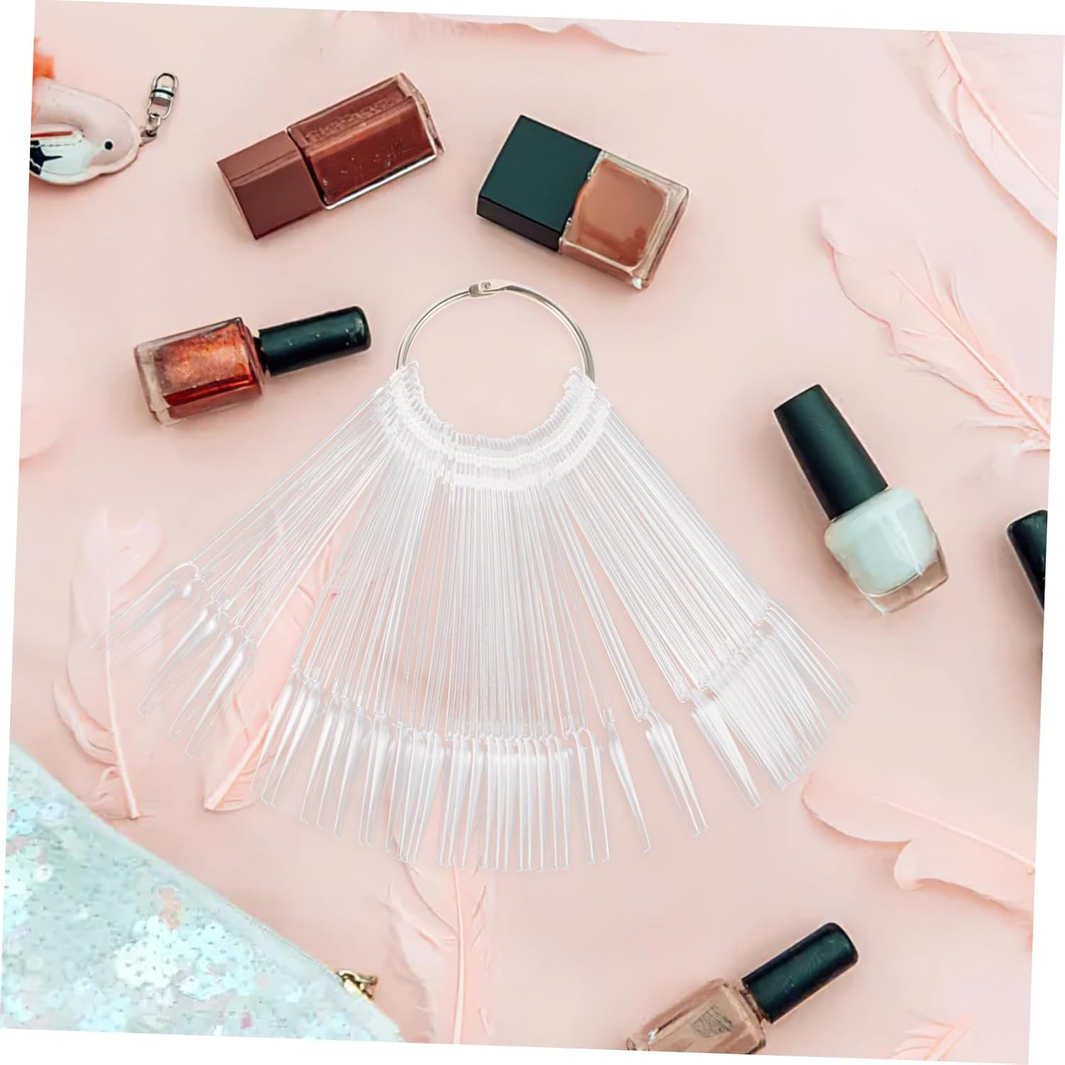 CIYODO 100Pcs Nail Colour Display Tips Transparent Nail Polish Color Sample Sticks for Professional for Painting and Color Showcase image number 2