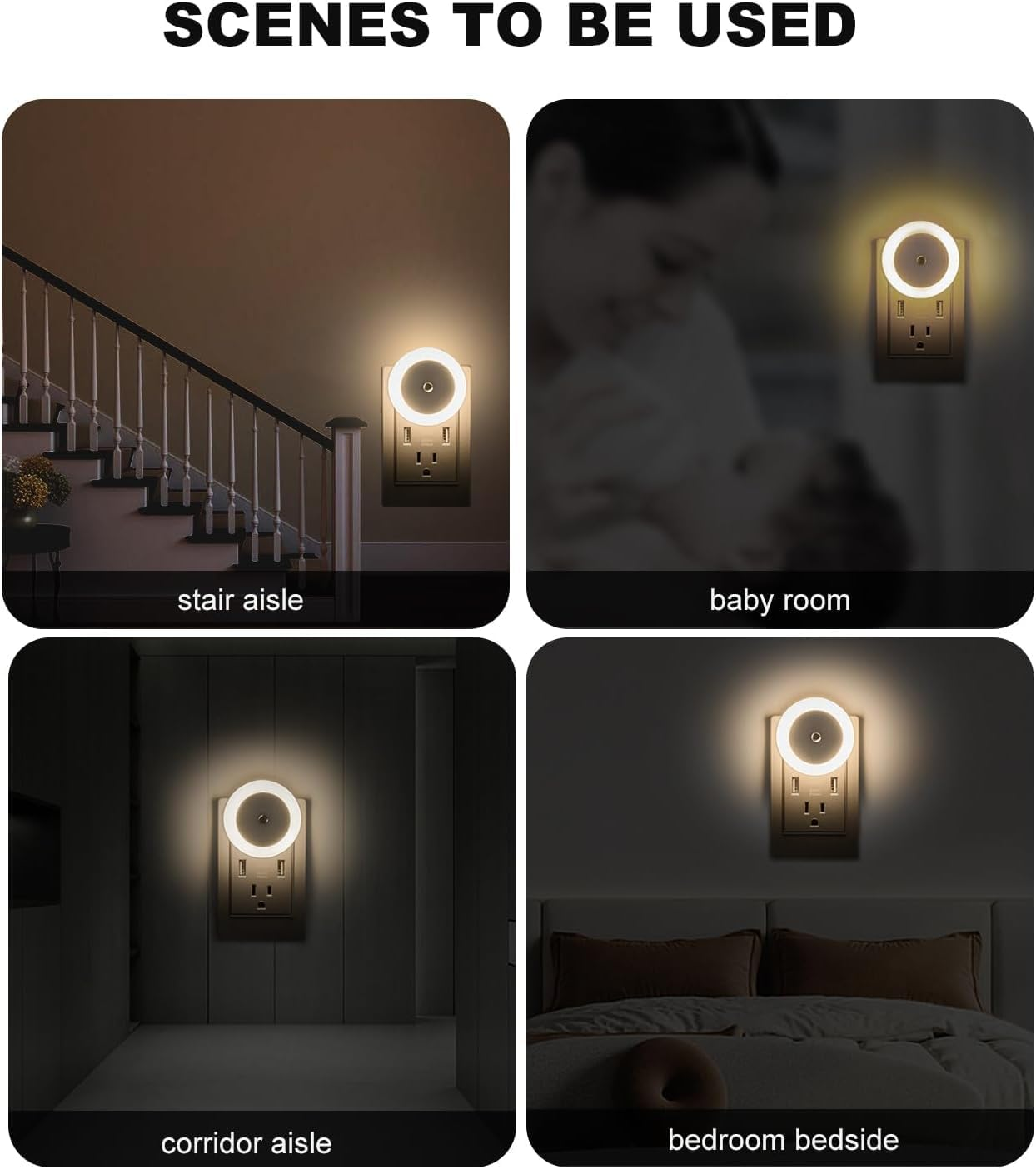 GIOD LED Night Light, 6-Pack Plug in Indoor Intelligent Control Sensor Light, Plug-In Children'S Wall, Suitable for Bedrooms, Kitchens, Bathrooms, and Stairs, Dusk to Dawn Sensor image number 6