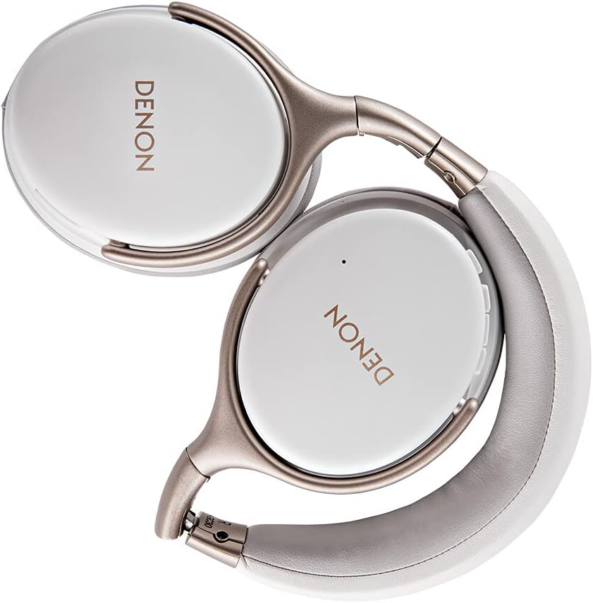 Denon AH-GC30 Over-Ear Wireless Noise Cancelling Headphones, Hi-Res Freeedge Sound, Aptx Hd Bluetooth, up to 20 Hour Battery Life, White image number 3