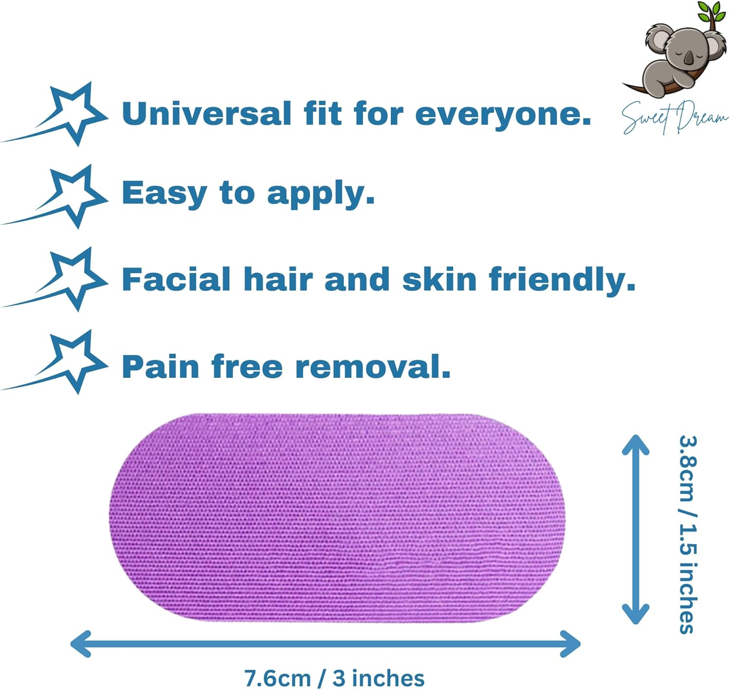 Lavender Scented Mouth Tape for Sleeping - anti Snoring Device & Snore Reducing Aid - Sleep Strips for Nasal Breathing, Promote Nose Breathing - Hypoallergenic Sleep Tape - Strong Medical-Grade Adhesive &ndash; 60 Counts. image number 3