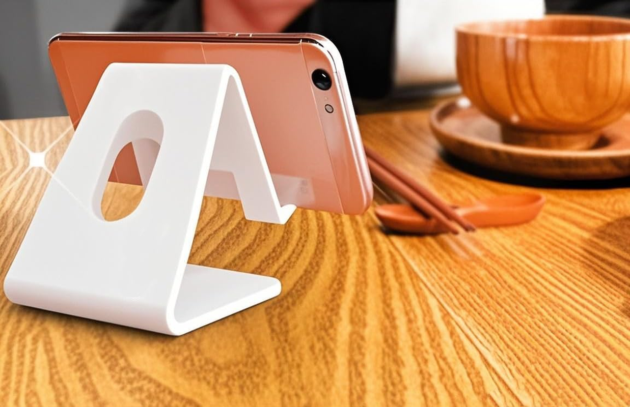 Cell Phone Stand, 2 Pack Plastic Desktop Holder Compatible with Iphone 16/15/14/13/12/11/SE, Android Smartphones & Tablets, Desk Accessories image number 5