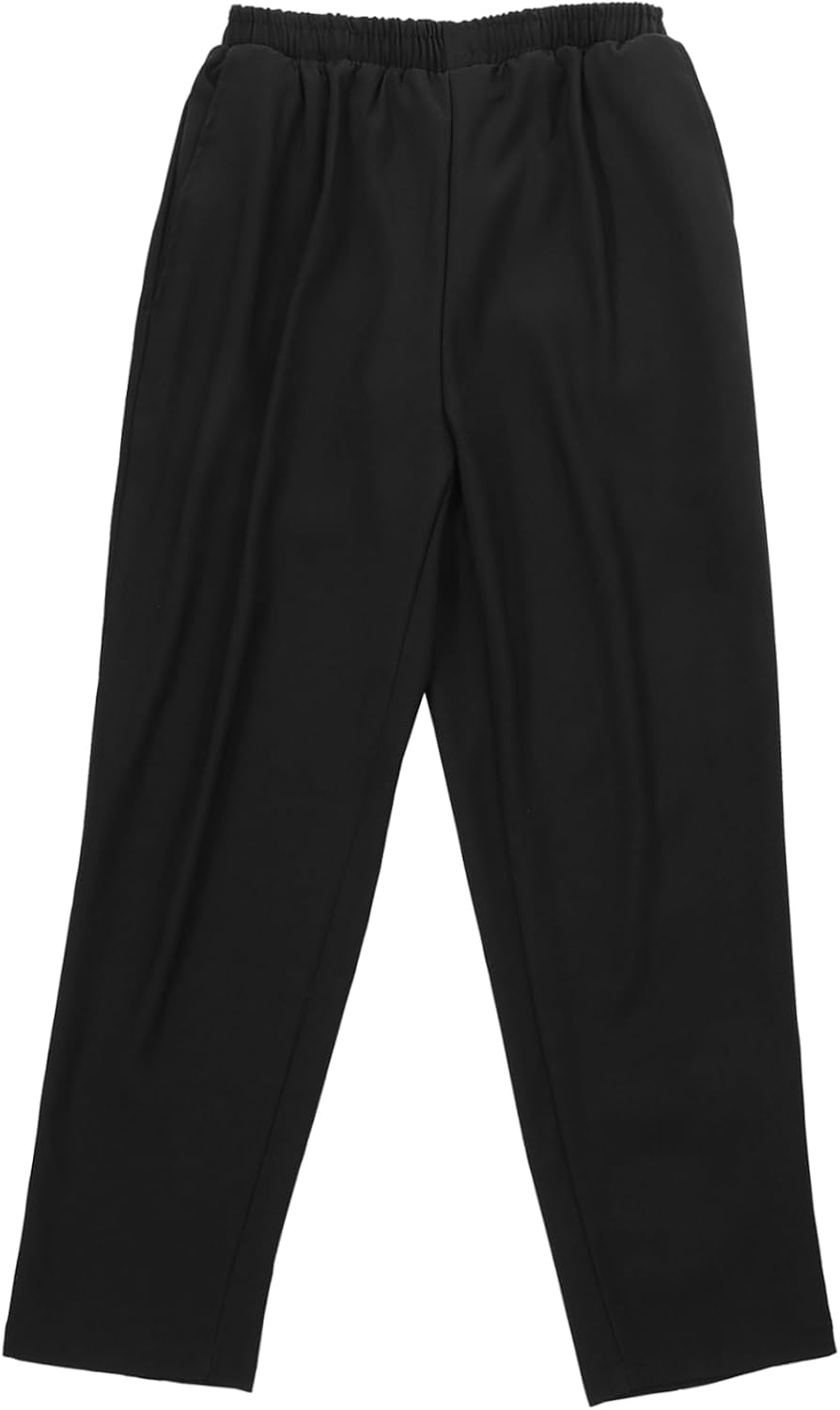 Luxshiny Black Chef Pants, 2 Pocket Baggy Cargo Chef Pants with Drawstring Waist
