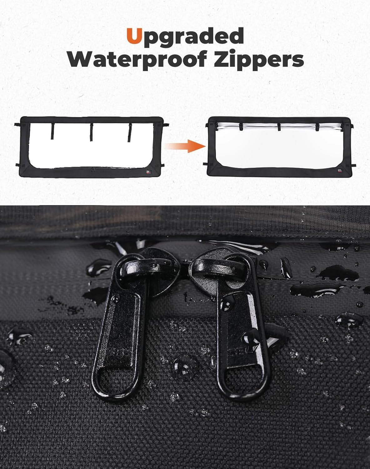 Kemimoto UTV Front Windshield Compatible with Kawasaki Mule 3000 2001-2008 Mule 2500 1994-2005 Compatible with Polaris Ranger 2002-2008 Waterproof Soft Front Window image number 6