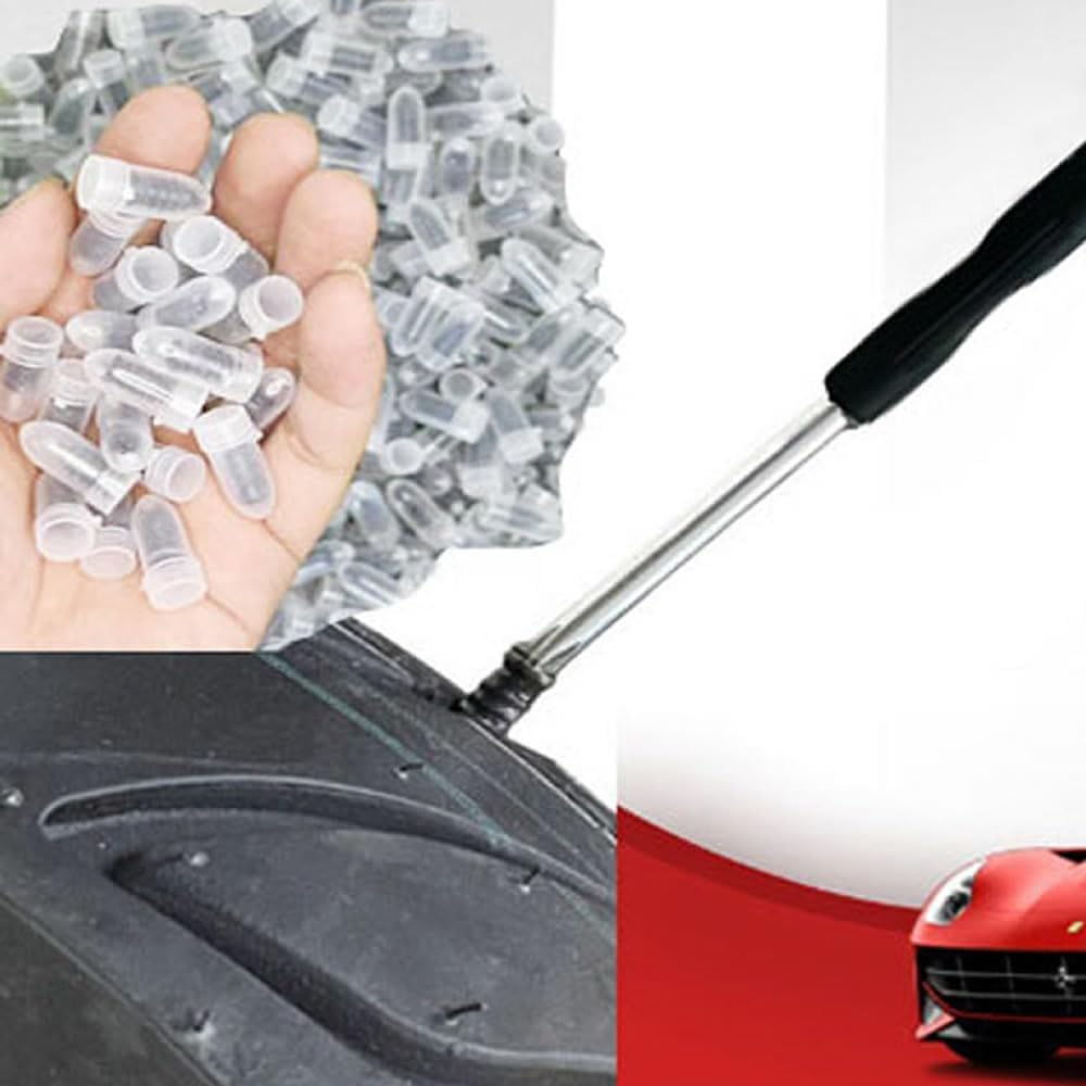 Vacuum Tire Mending Nail, 10Pcs Car Tire Repair Nails, Tire Repair Plugs, Tire Repair Screws, Self-Service Car Wheel Puncture Repair Screws with Screwdriver by DACUAN