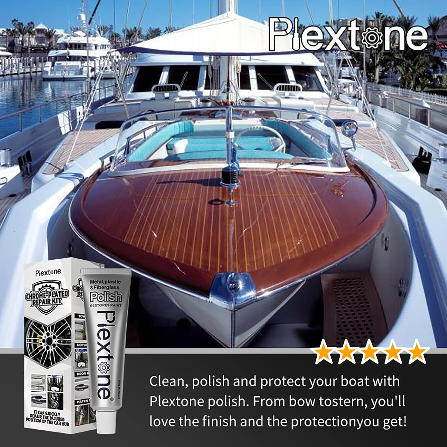 Plextone Metal Polish Paste for Home, Bike, Boat and Car Cleaning, Alloy Wheel Cleaner, Rust Remover for Metal, All-Purpose Metal Cleaner 50Ml Tube (S311) image number 1