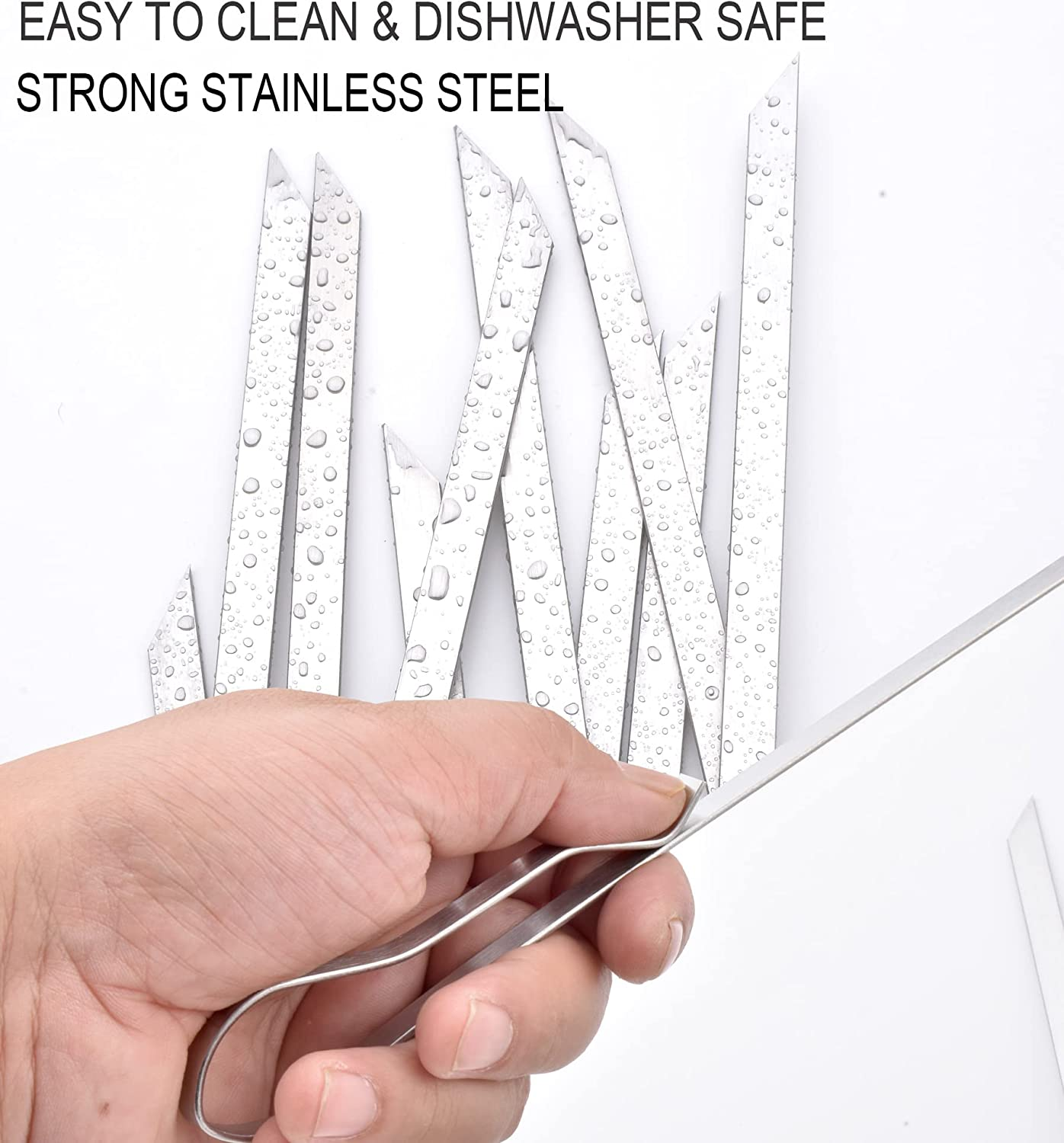 17 Inch Long Stainless Steel Skewers for Kabobs, Flat Shish Kabob Barbecue Skewers with Storage Bag - Metal BBQ Skewers for Grilling Meat, Chicken, Shrimp, Vegetables - 10 Pack image number 5