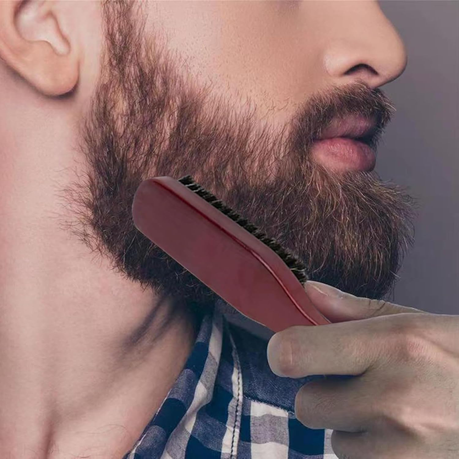 YUNYU Slick Back Hair Brush Set - Boar Bristle Smoothing Brush for Thick, Curly & Damaged Hair - Perfect for Styling, Detangling & Sleek Looks (Men & Women, Beard & Hair Care) image number 5