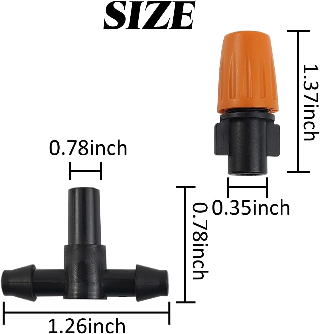 GXXMEI 80Pcs/Set Micro Spray Adjustable Flow Irrigation Drippers, 1/4 Inch Garden Adjustable Sprinkler Drip Irrigation Mister Heads with 3 Tee Irrigation Misting Drip Kit (40Pairs) image number 2