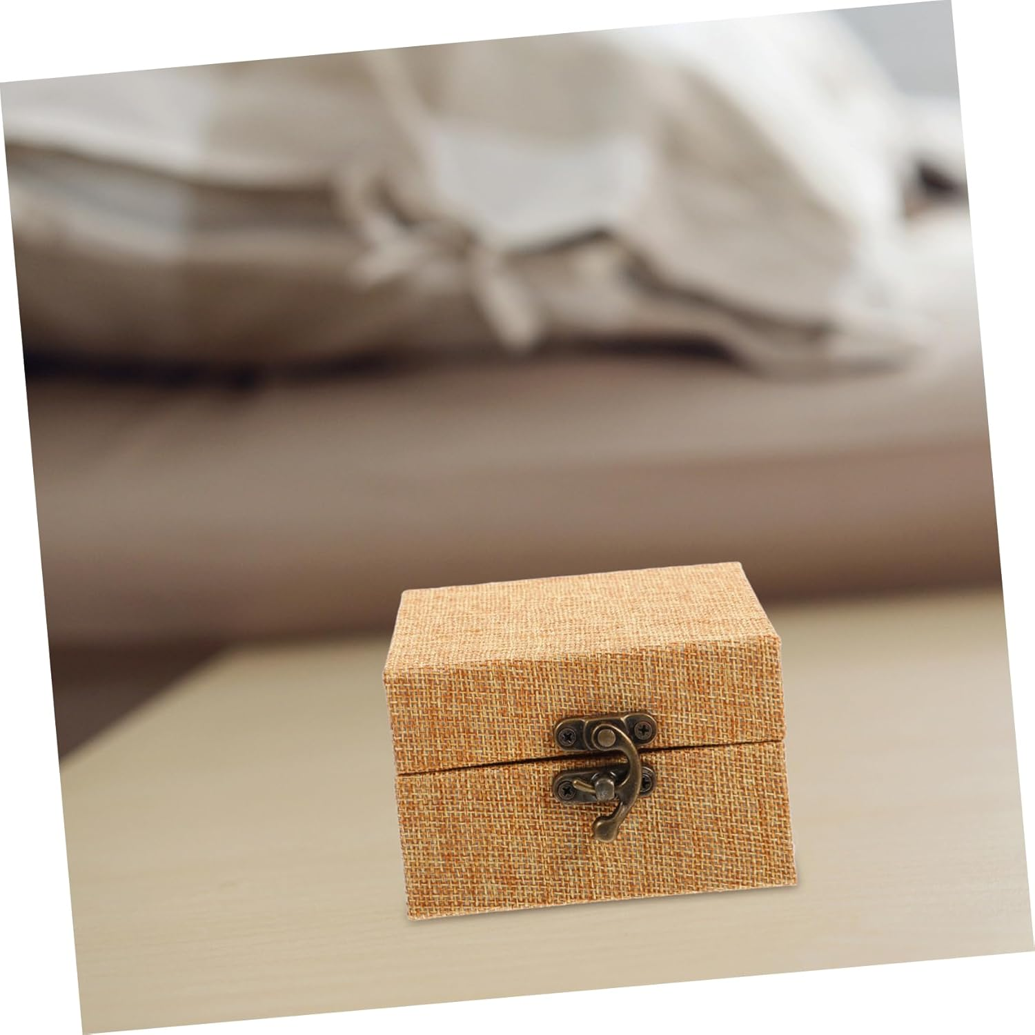 Jojofuny Keepsake Box Small Wooden Box Lid Ink Paste Vintage Trinket Organizer Treasure Chest image number 5