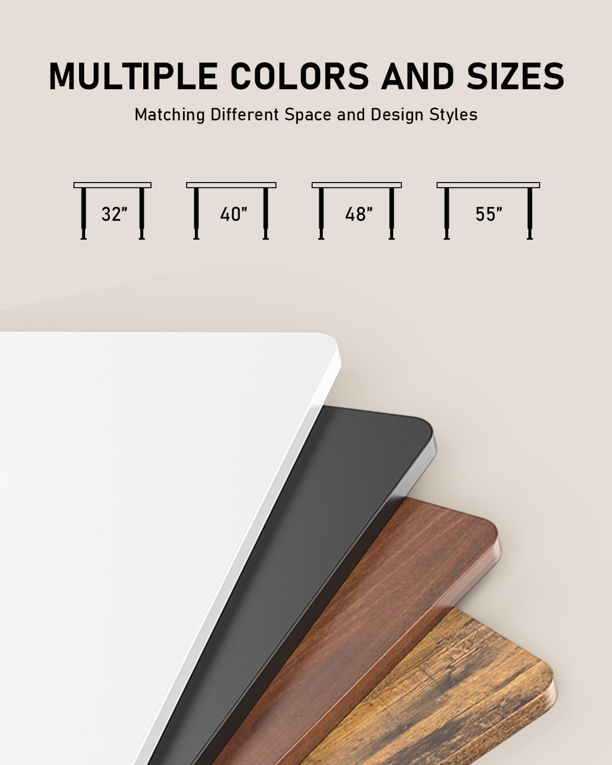 Standing Desk, Large Height Adjustable Electric Stand up Desk, 140X60Cm Sit Stand Home Office Desk, with Splice Board, Black Frame/Rustic Brown Top image number 3