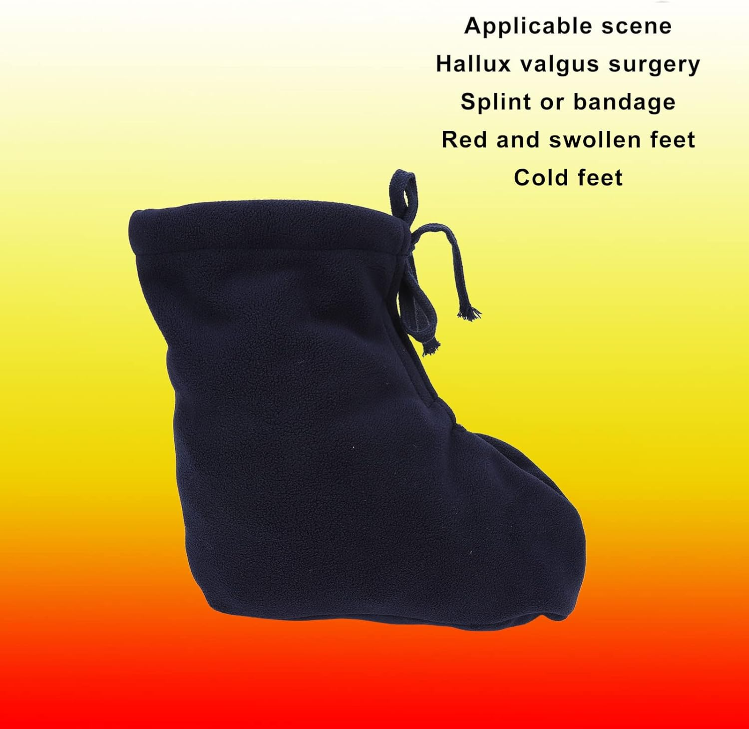 Cast Toe Cover Sock, 1Pcs Leg Cast Cover for Men Women, Outer Fleece Inner Plush Keep Warm Black Cast Sock Works Great with Most Plaster Casts, Cast Shoes, Booties, Open Toe Cast image number 2