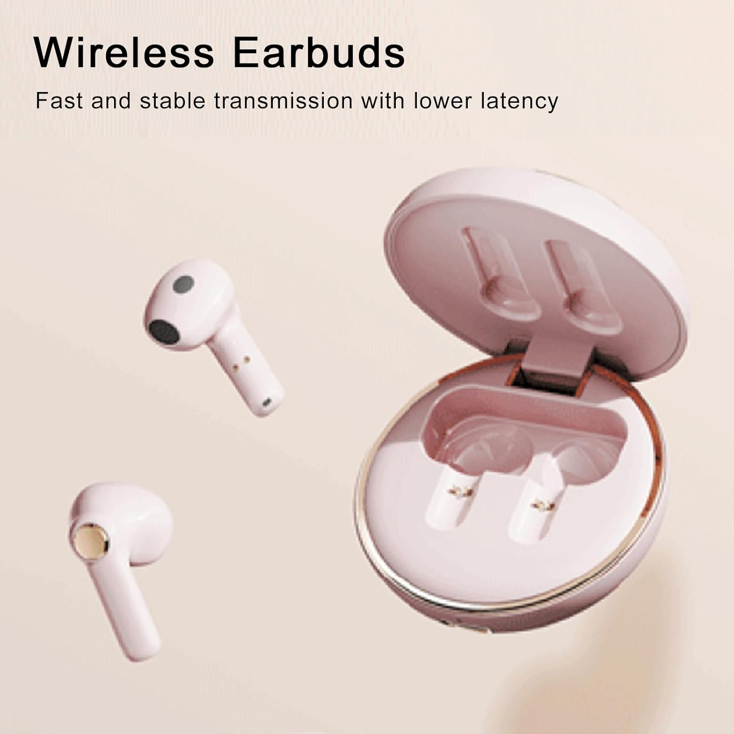 Jectse Wireless Earbuds, Noise Reduction Low Latency Headphones Waterproof Ergonomic Stereo Earphones for Ios for Android image number 2