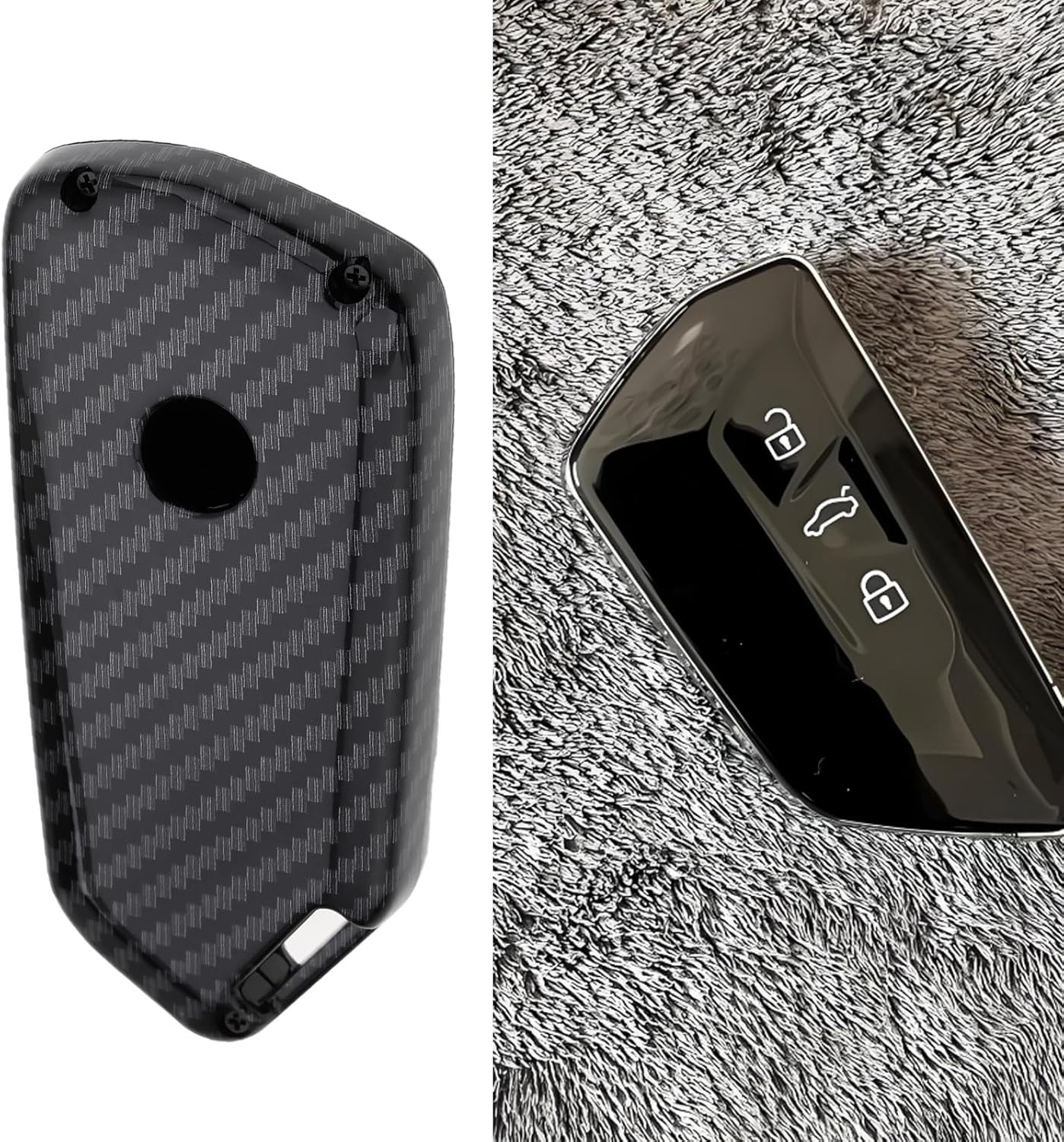 VGOL 3 Keys Carbon Key Cover Compatible with Volkswagen Golf 8 (CD) image number 5