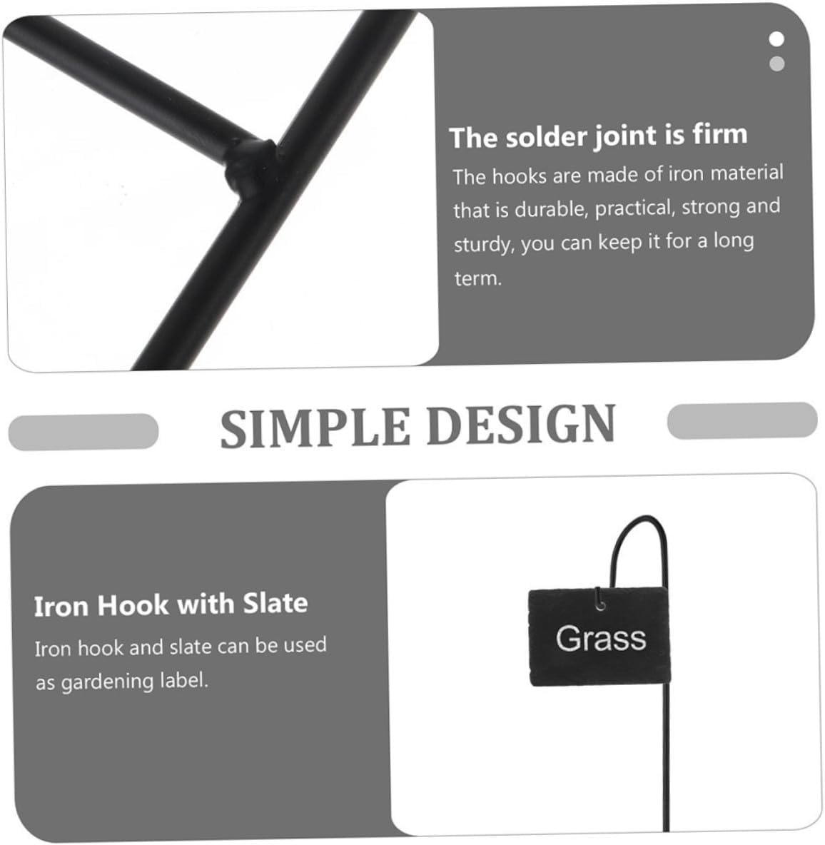 Milisten Shepherd Hook Iron Shepherd Hook for Garden Outdoor Use for Hanging Solar Light Bird Feeder Gardening Decor Pole image number 6