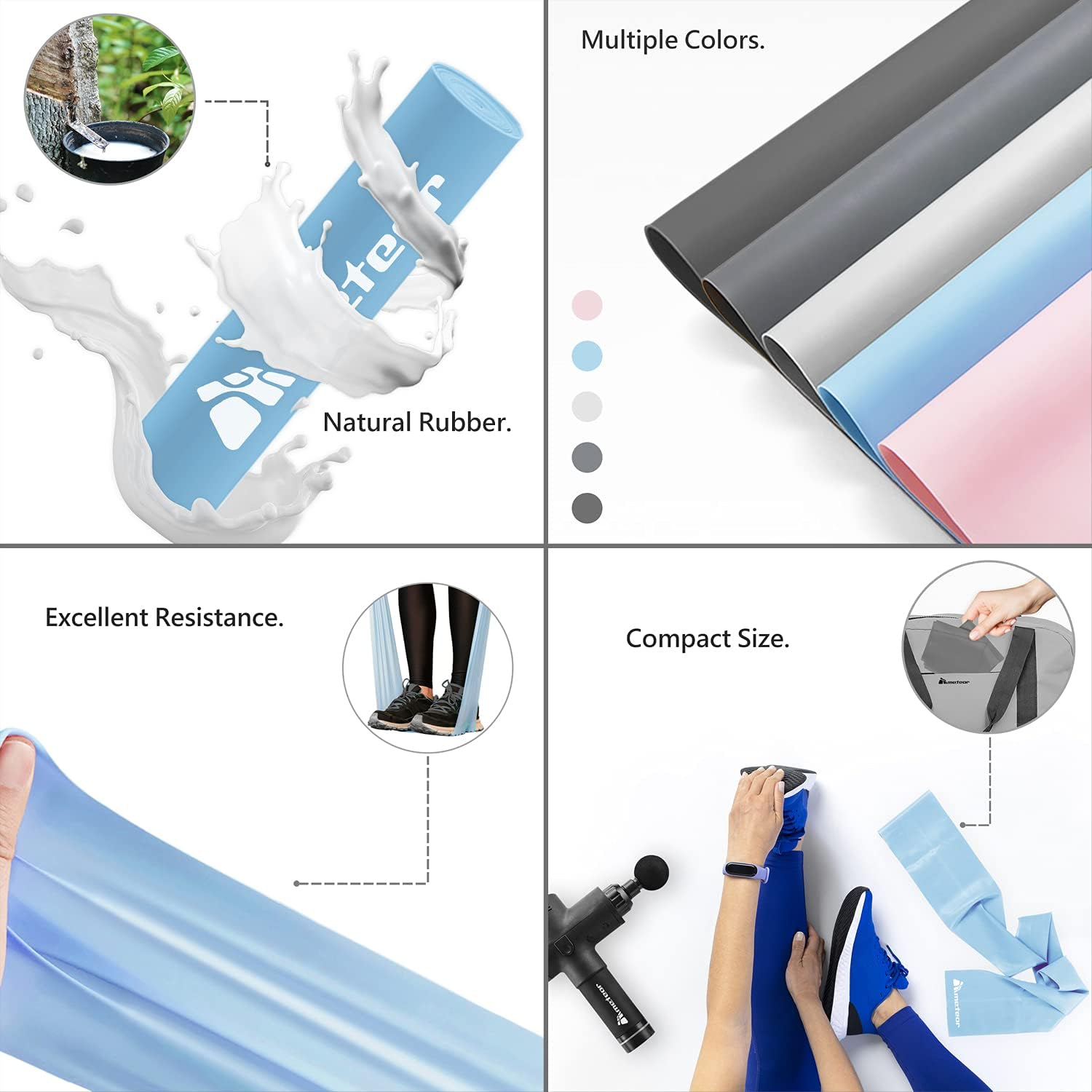 METEOR Resistance Bands, Exercise Bands, Fitness Bands, Resistance Strap for Physical Therapy, Strength Training, Yoga, Pilates, Stretching, Latex Elastic Bands with Different Strengths, Workout Bands image number 2