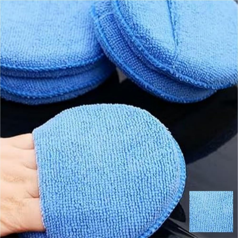 5-Pack Car Wax Applicator Pads, Microfiber Applicator Pad with Finger Pocket, Buffing Polishing Pads for Car Cleaning and Fine Polishing（Blue） image number 3