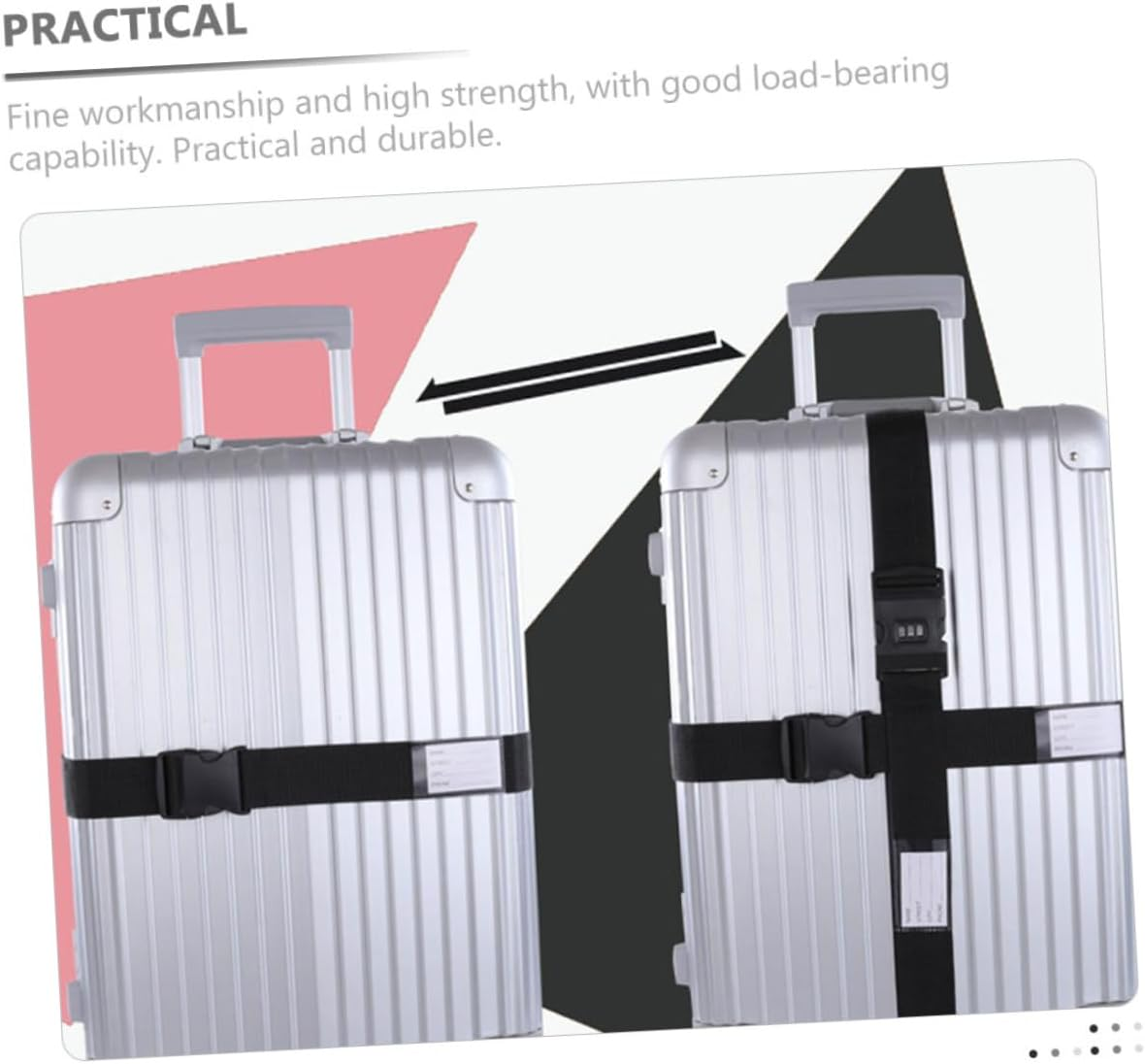 TEMPNAP 5Pcs Adjustable Black Suitcase Belts with Combination Lock Luggage Straps for Travel Suitcases Packing and Securing Baggage image number 1