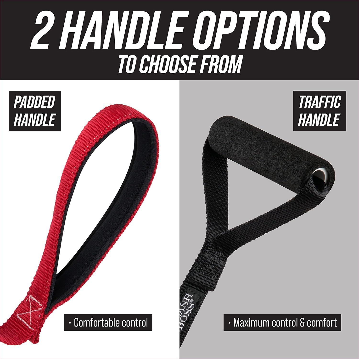 Leashboss Traffic Handler - 12 Inch - Short Dog Leash for Large Dogs with Padded Handle - Made in the USA (12 In, Black) image number 6