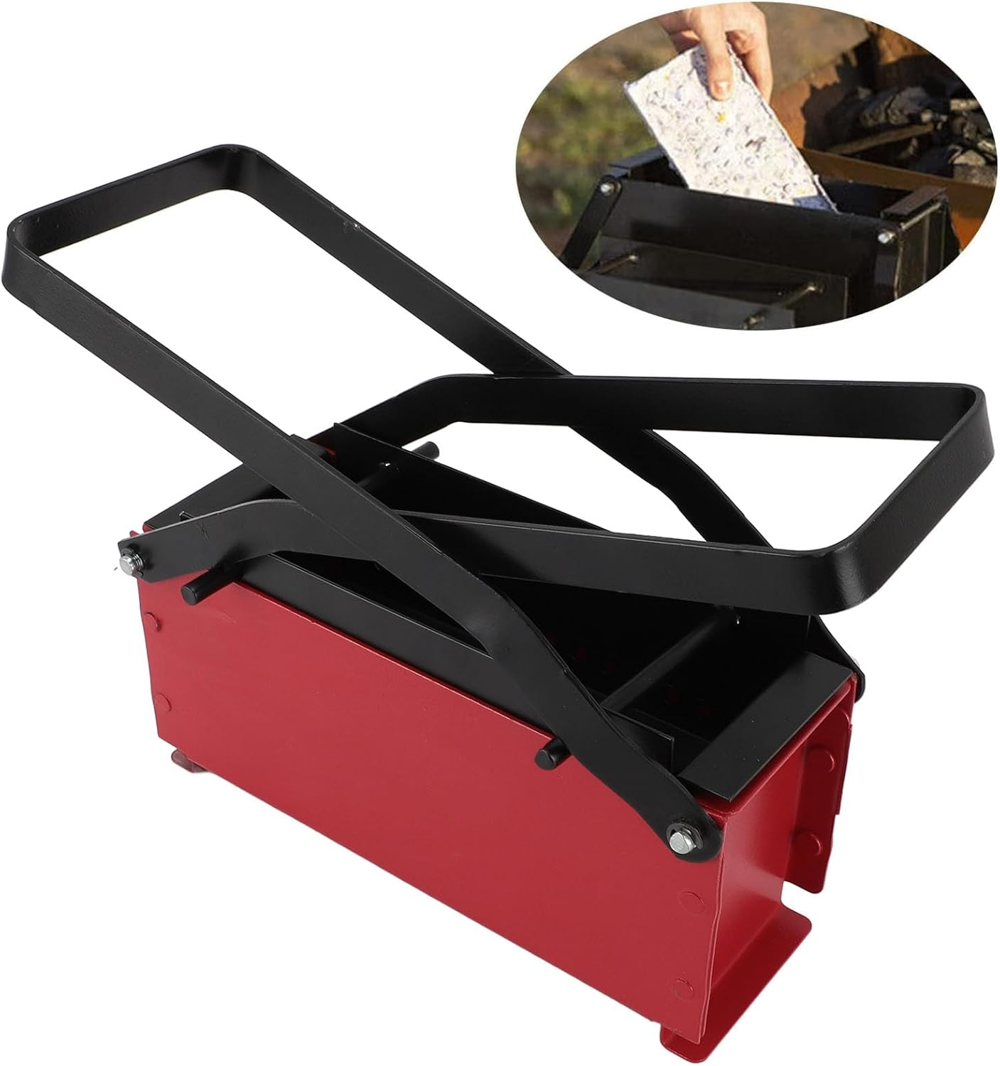 Iron Newspaper Briquet Maker, Multifunctional Paper Log Briquette Maker with Easy Operating for Home, Alternative for Household Stove Fuel image number 4