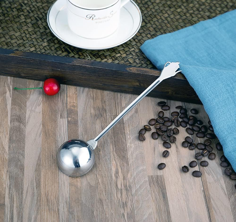 ANCLLO 10G Espresso Coffee Measuring Spoon Stainless Steel Coffee Scoop for Ground Coffee Tea Salt with Pressed Bottom image number 3
