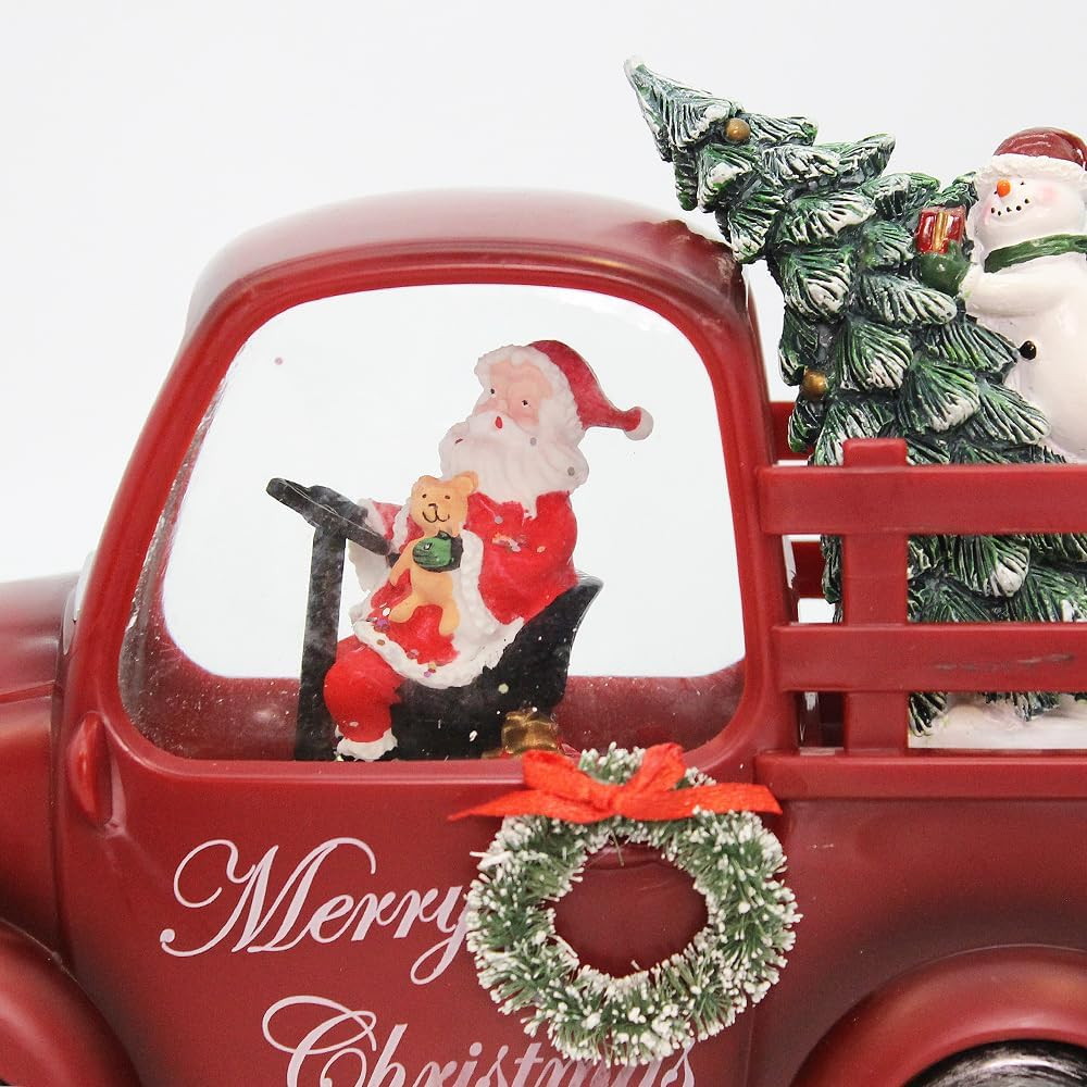 Christmas Musical Red Truck Water Lantern with Swirling Confetti LED Lights image number 2