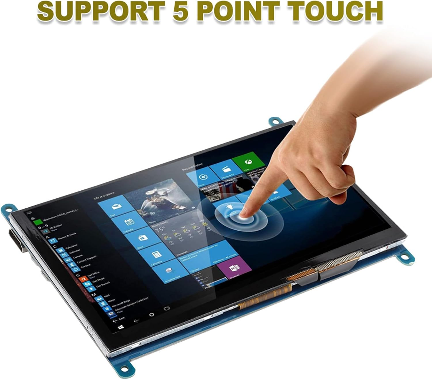 Touchscreen Monitor for 7 Inch Monitor HDMI LCD HD Capacitive Monitor 1024 X 600 5 Professional Touch Points for 3/2/1, Suitable for with Touch System image number 3