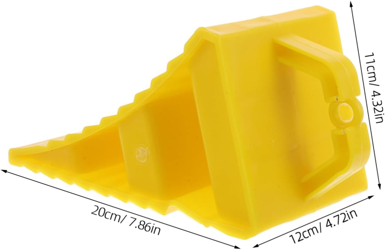 Zerodeko 2Pcs Non-Slip Plastic Wheel Chocks with Handle 20X12X11Cm Portable Car and Rv Tire Wedges Heavy Duty Garage Parking Supports for Travel Trailers and Campers image number 5