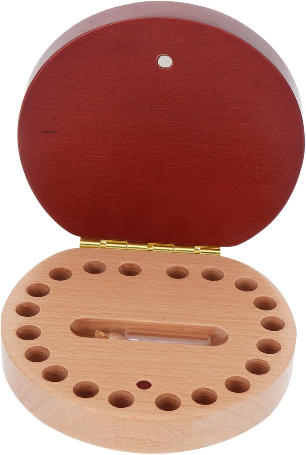 Tooth Fairy Holder Wooden Keepsake Box for First Tooth Fetal Hair Saver Organizer with Tweezers Shower For image number 1