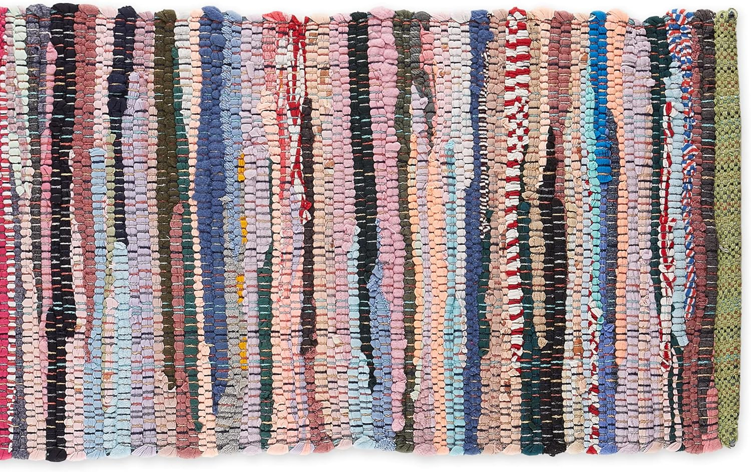 DII 100% Cotton, Everyday Machine Washable Chindi Rag Table Runner, 14 X 72, Multi Color - Blue image number 6