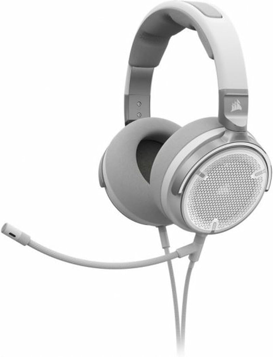 CORSAIR Virtuoso PRO Open Back Multiplatform Wired Gaming Headset &ndash; Detachable Uni-Directional Microphone &ndash; Graphene Drivers &ndash; 20Hz-40 Khz &ndash; PC, Mac, PS5, PS4, Xbox, Nintendo Switch, Mobile &ndash; White