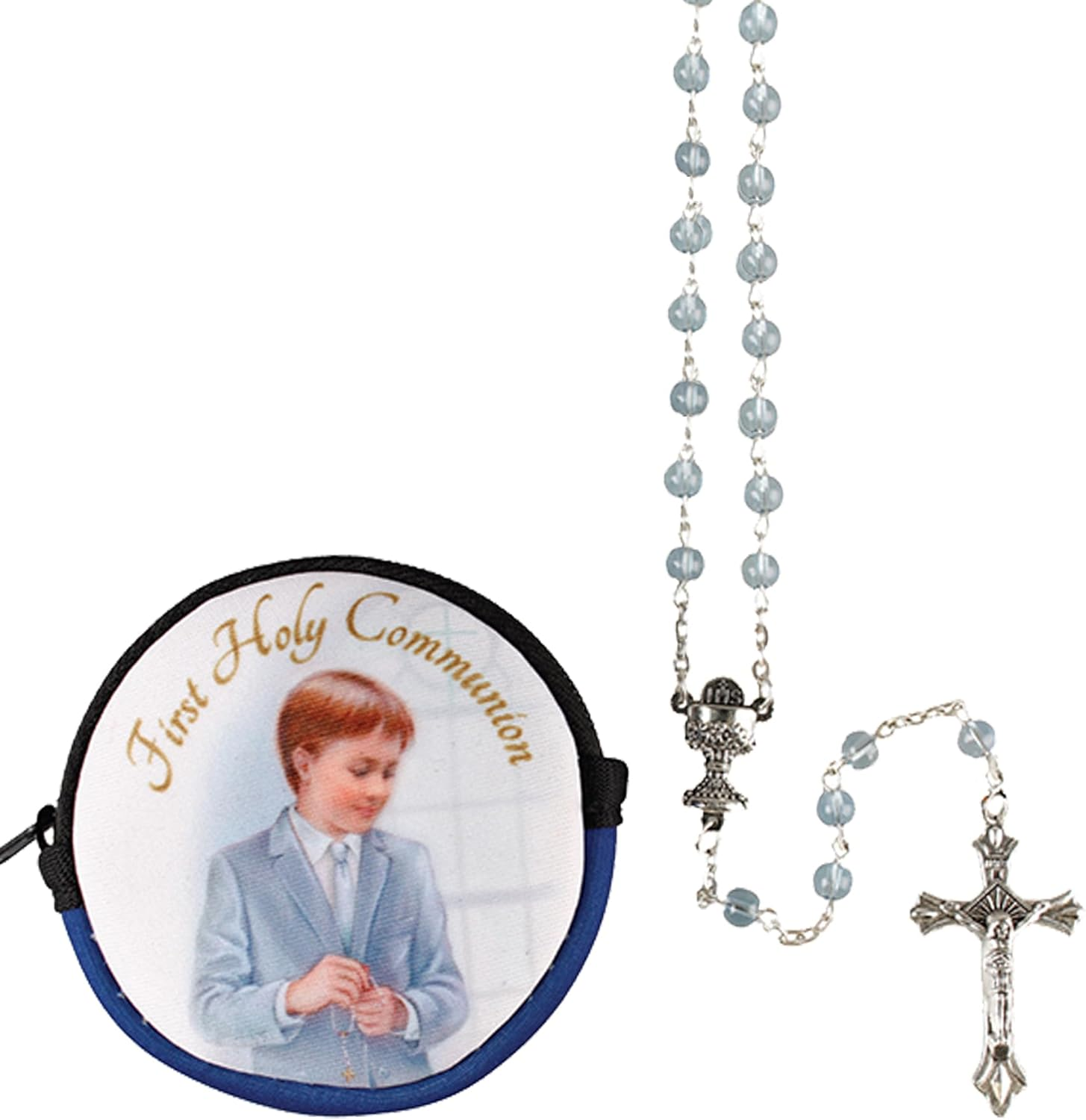 Widdle Gifts First Holy Communion Clear Rosary with Colourful Purse Keepsake