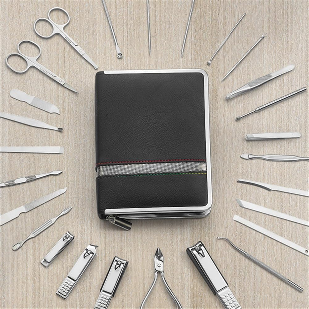 Tool Sets Tool Kit 11-26 Pcs Nail Clippers Manicure Set Stainless Steel Nail Cutter Scissor(Pink-21) image number 6